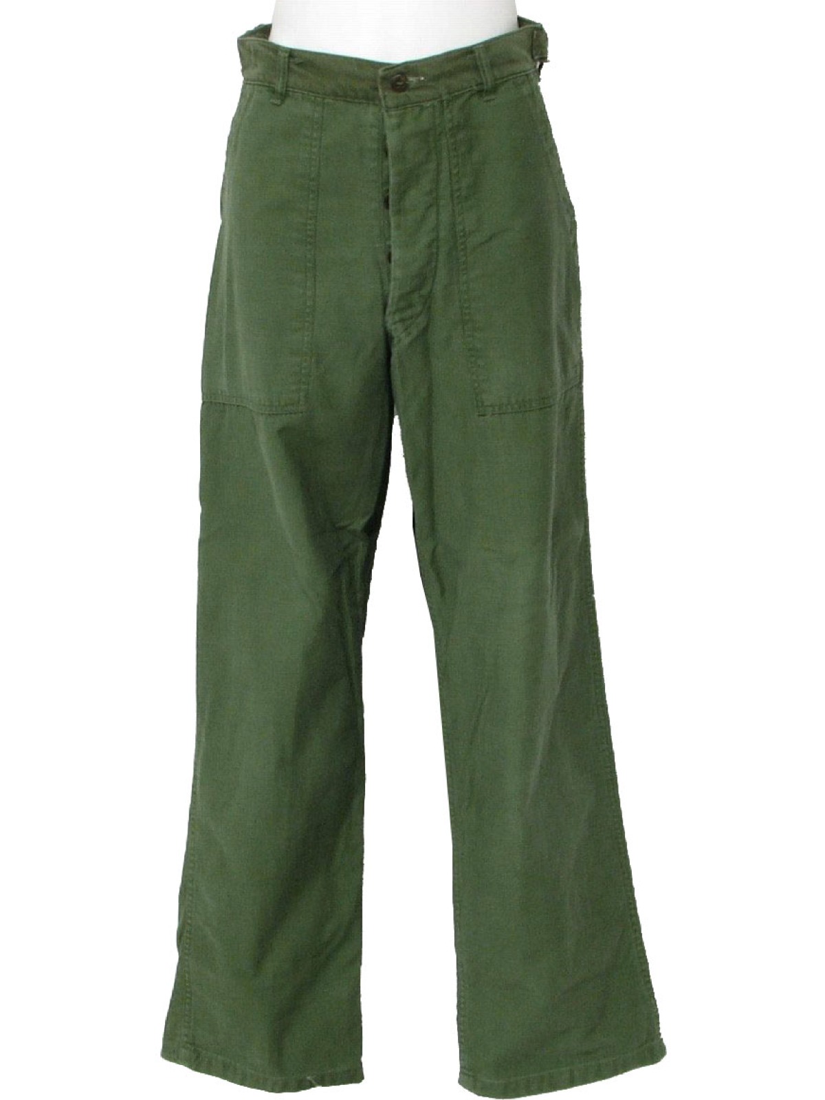 No Label 1940s Vintage Pants: 40s -No Label- Mens olive