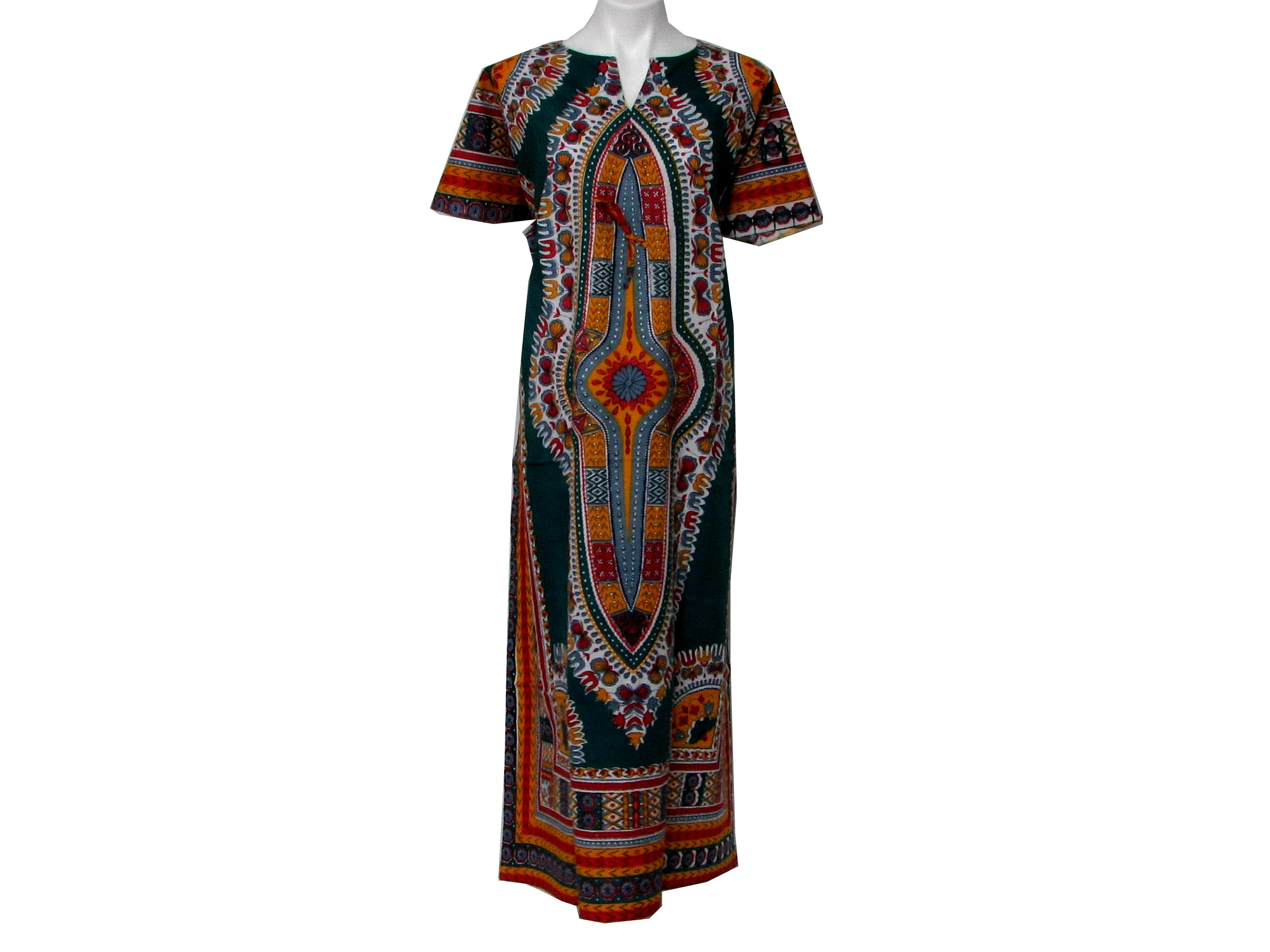 recently) -Hei- Womens green base cotton dashiki print in white, gold ...