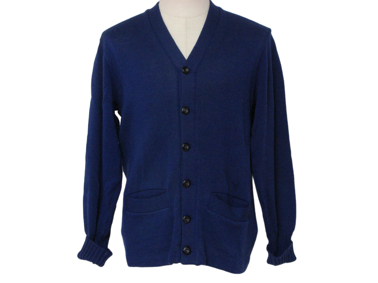 Retro 50's Caridgan Sweater: 50s -Whiting- Mens blue wool knit ... Retro 50's Caridgan Sweater: 50s -Whiting- Mens blue wool knit ...