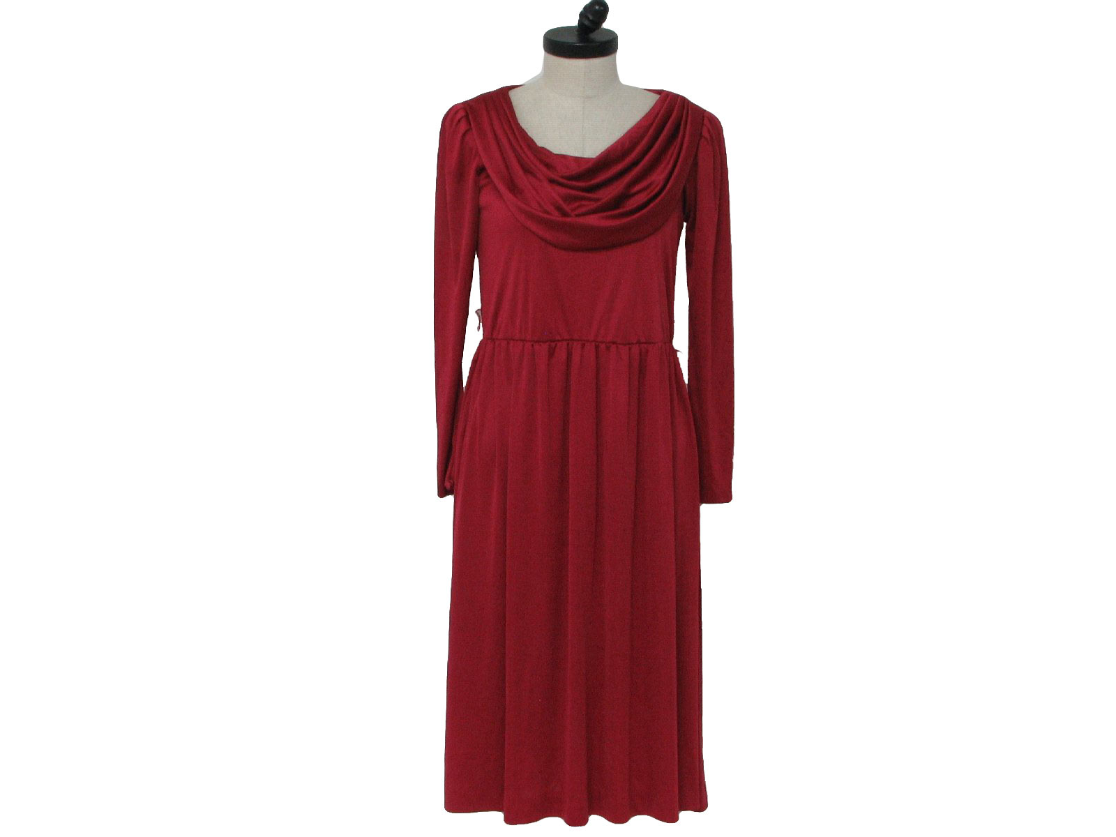 80's JCPenney Disco Dress: 80s -JCPenney- Womens wine polyester long ...