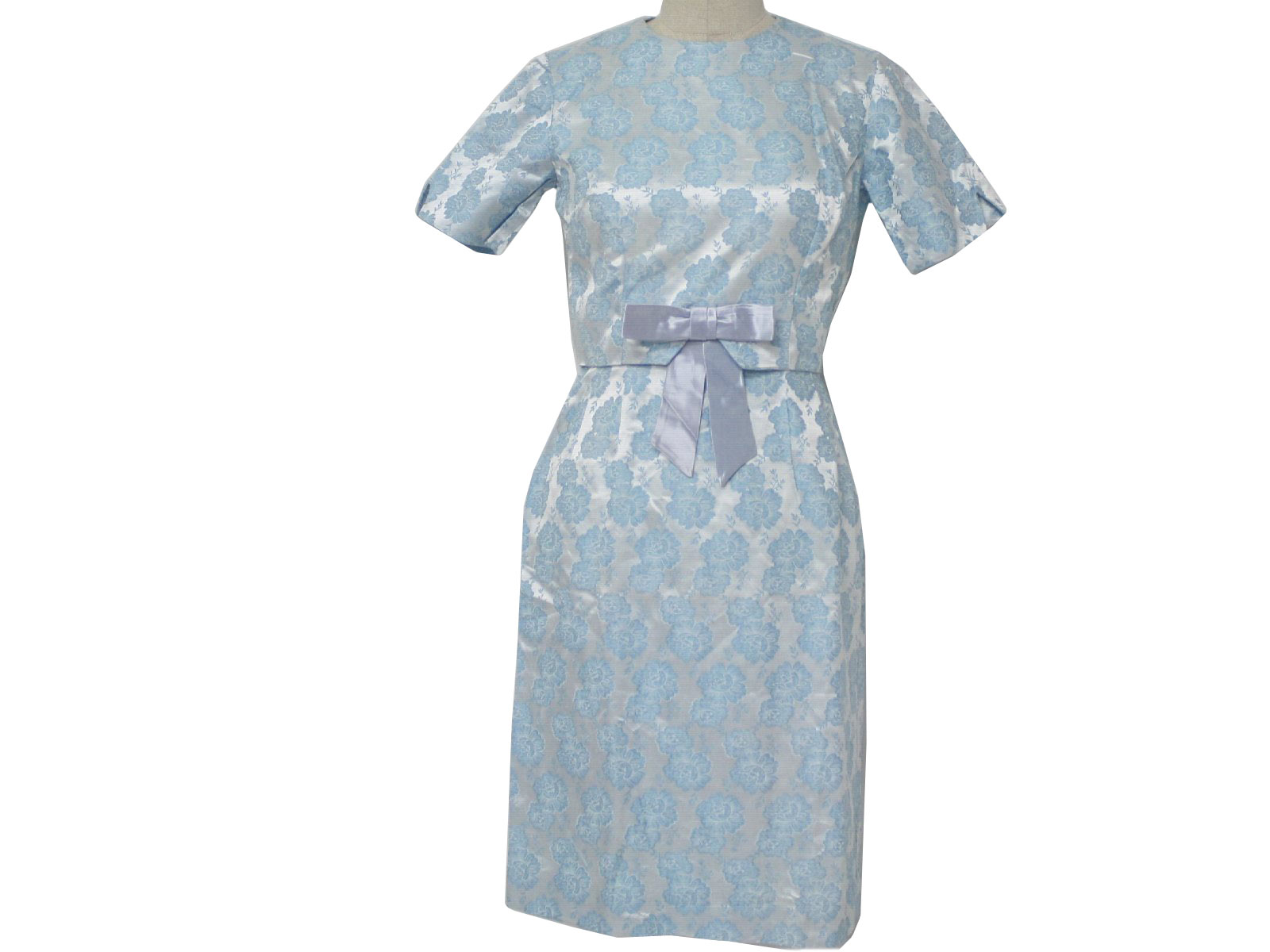 1960 s sears dress 60s sears womens blue and almost grey floral print ...