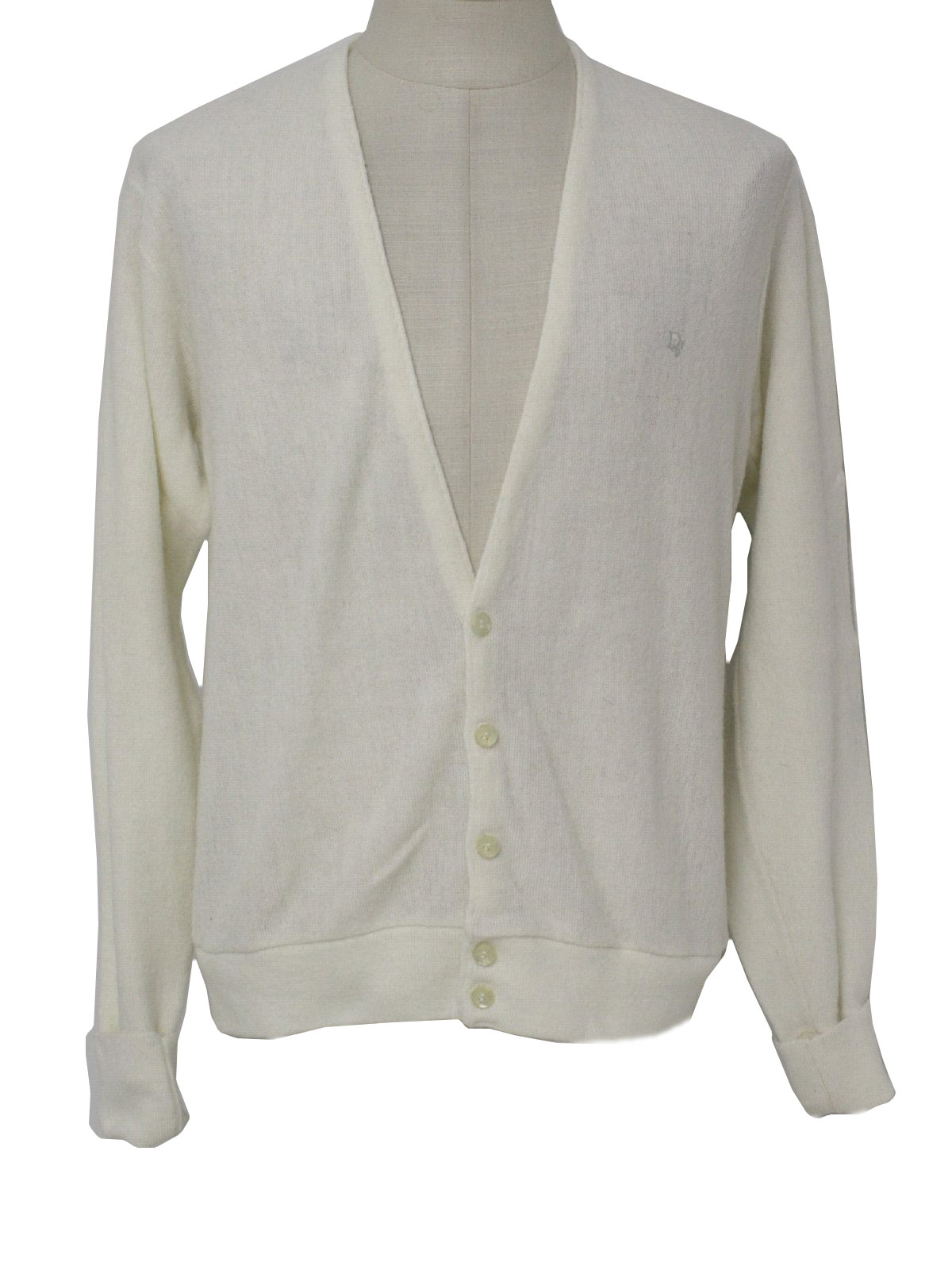 1980's Retro Caridgan Sweater: 80s -Christian Dior- Mens off white ...