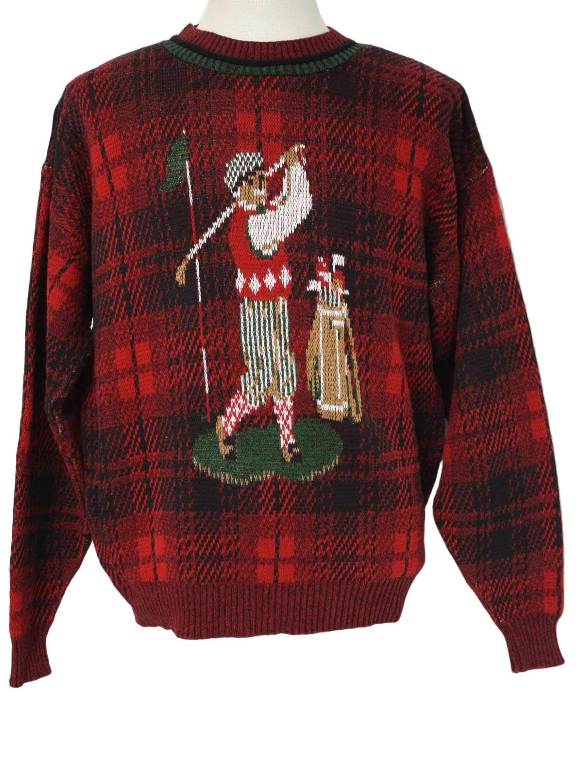 1980s Sweater (Crossings): 80s -Crossings- Mens red ...