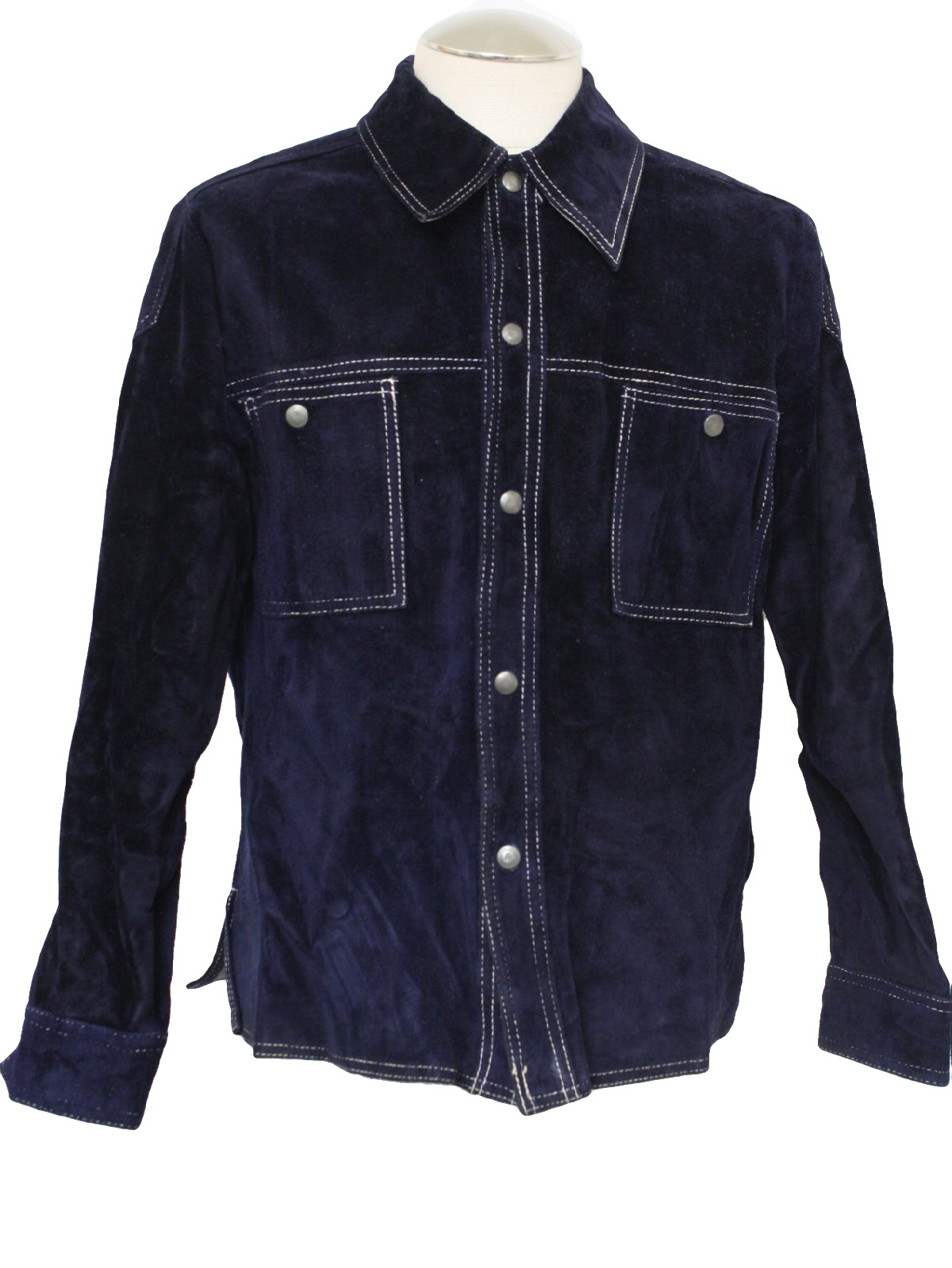 mens blue suede shirt