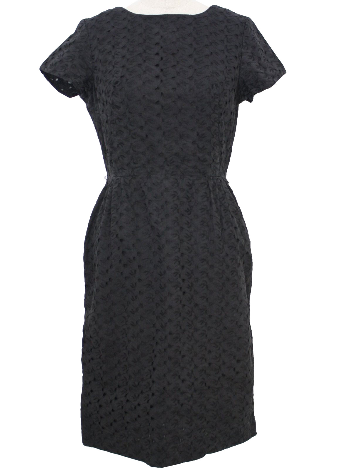 1950 s sears little black wiggle dress 50s sears womens black cotton ...