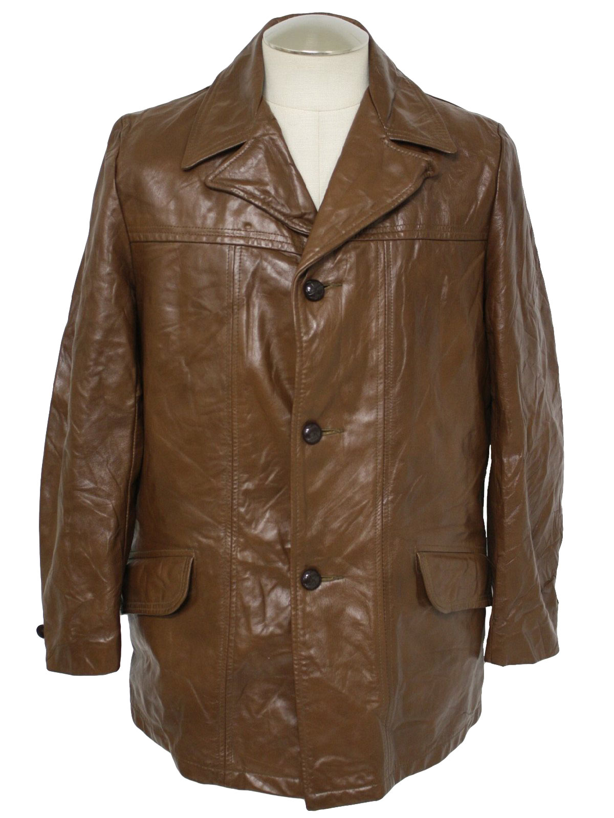 1970's Made in USA Mens Leather Car Coat Style Jacket $68.00 Not in stock. Item No. 176396