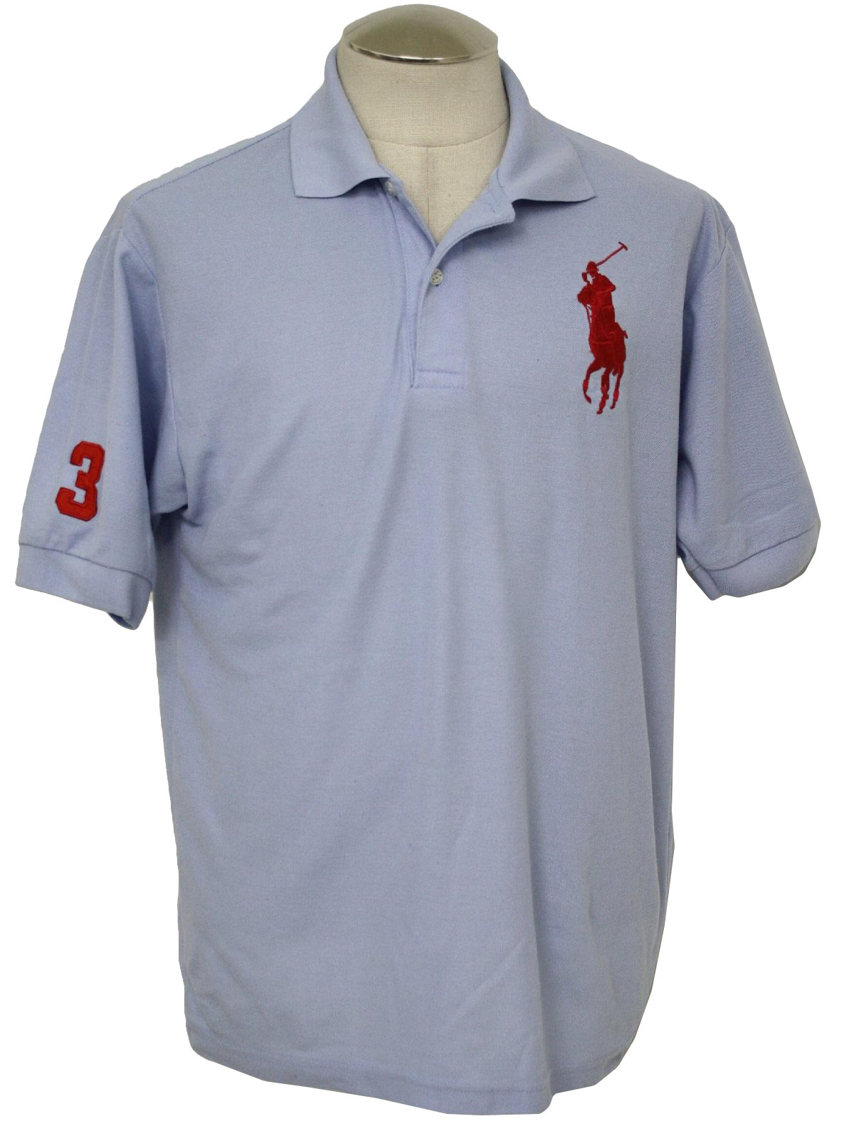 Vintage 90s Shirt: 90s -Polo by Ralph Lauren- Mens light blue cotton