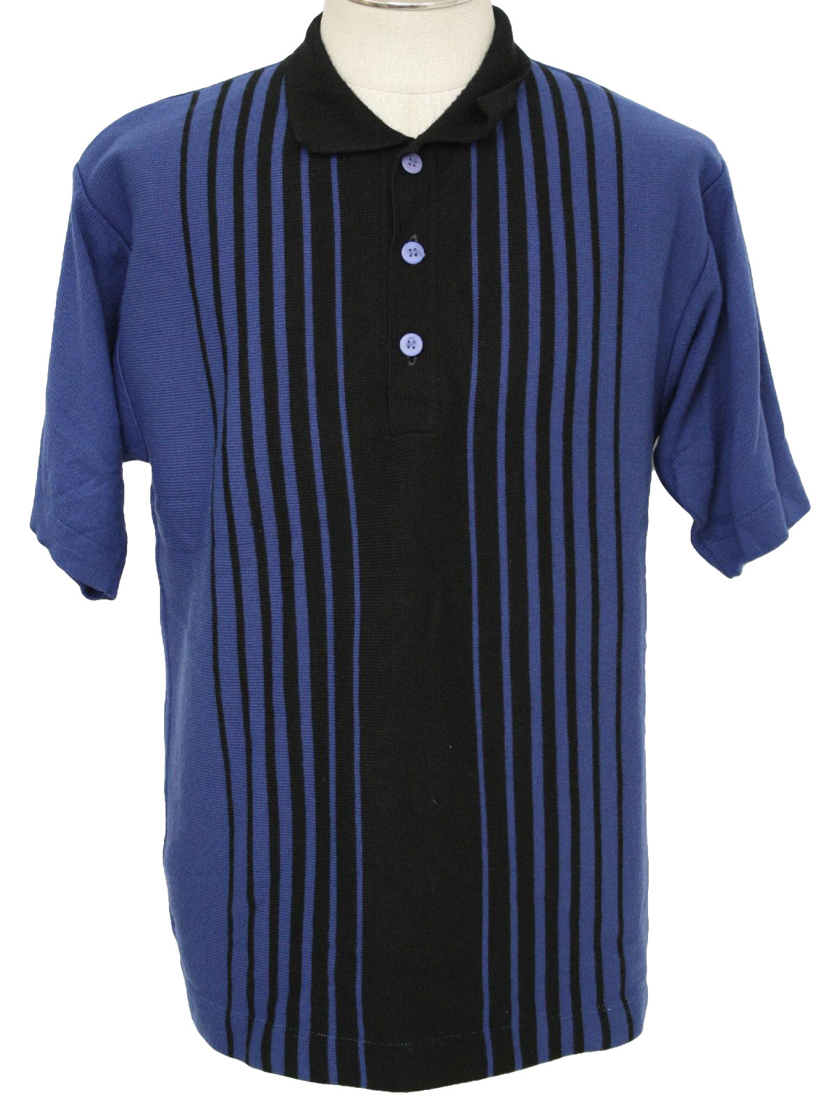 Retro Blues 1960s Vintage Knit Shirt 60s style (made in 90s) Retro