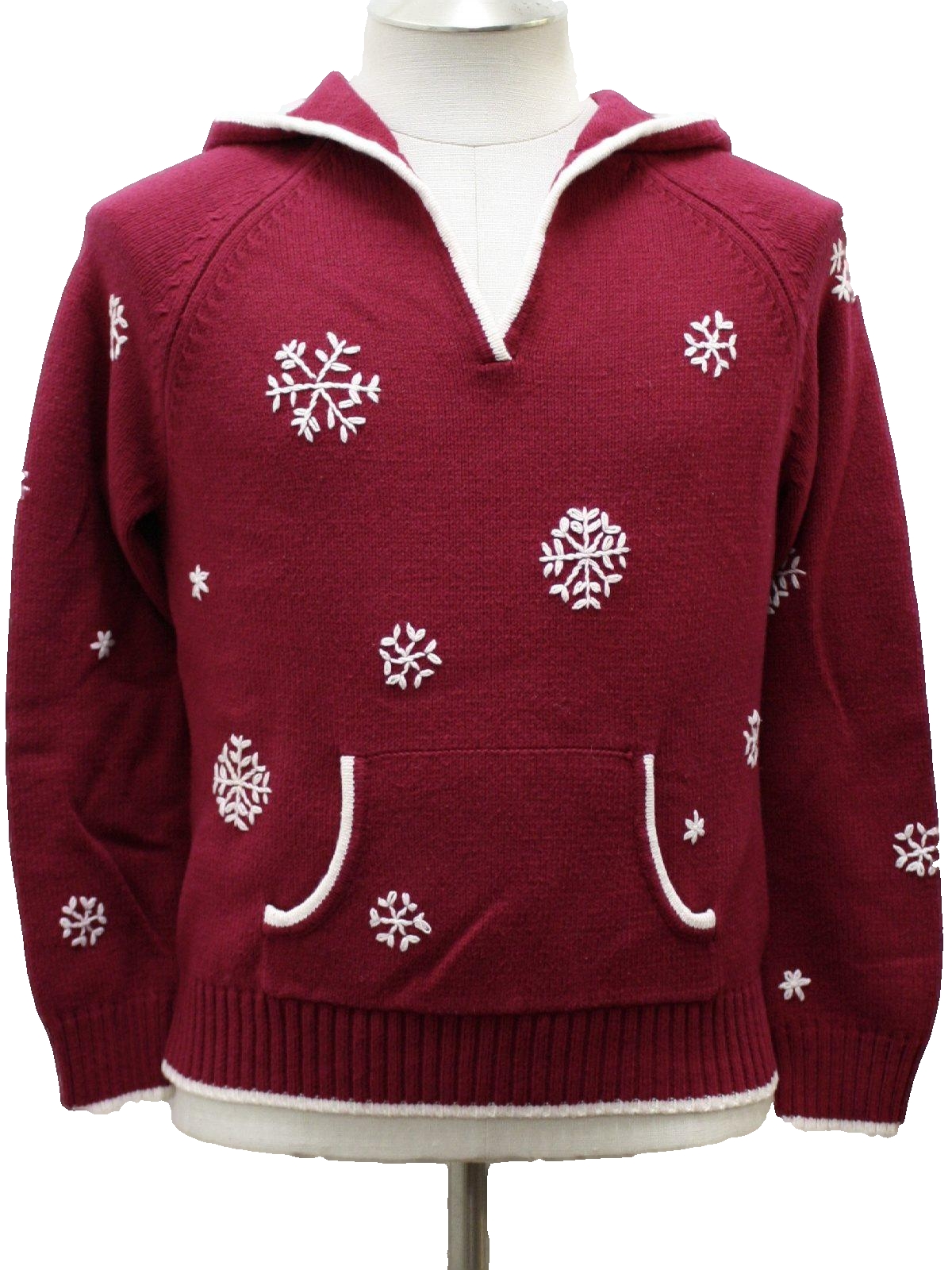 Womens Ugly Christmas Hoodie Sweater: -Sonoma- Womens burgundy ...