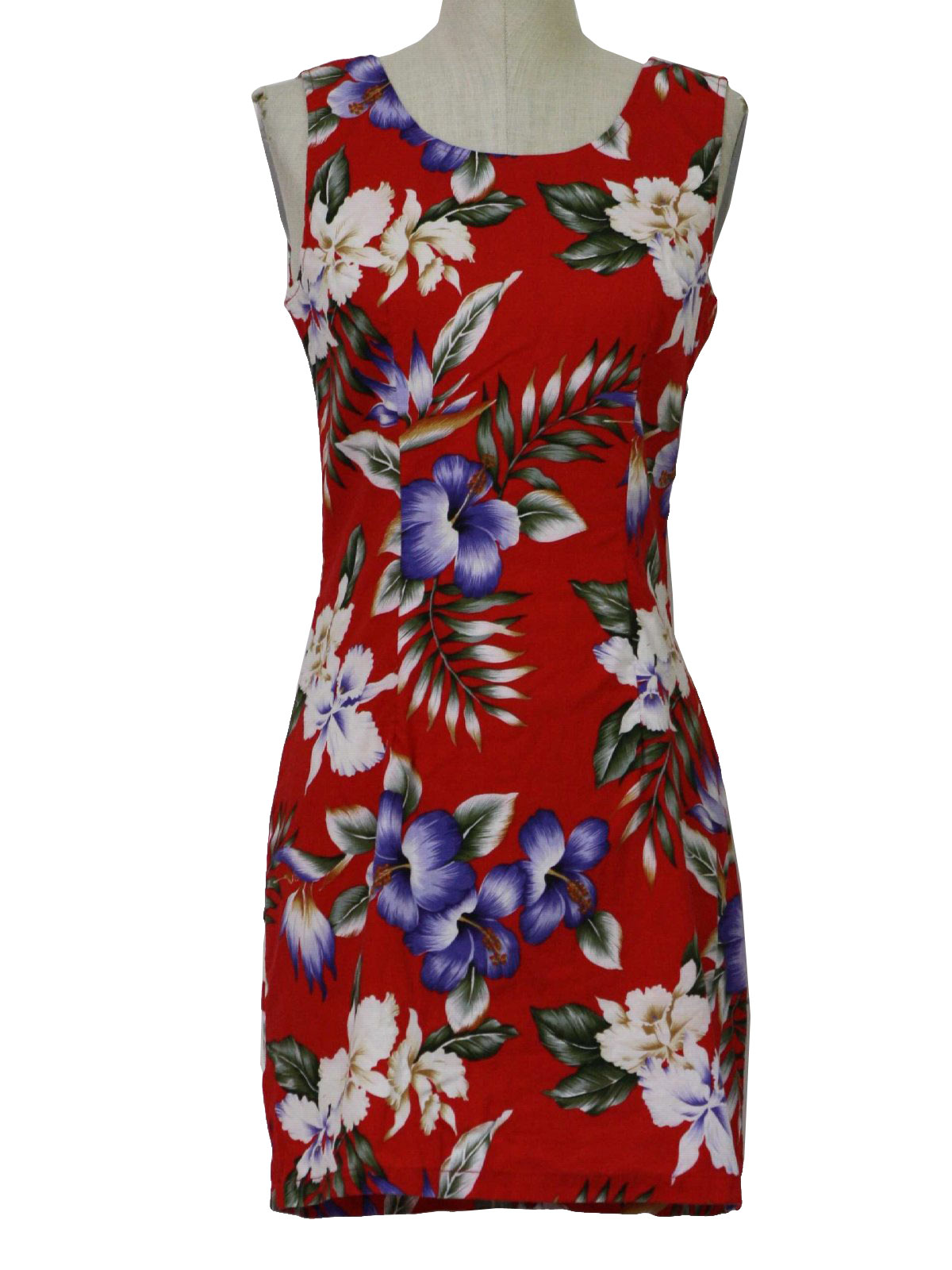 red and white hibiscus dress