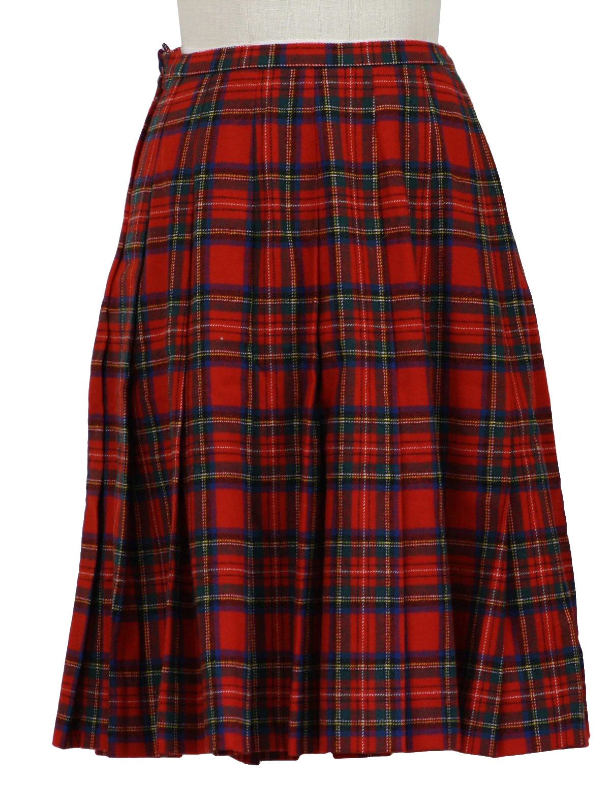 Vintage 70s Plaid Skirt: 70s -Pendleton- Womens red, blue, dark ...