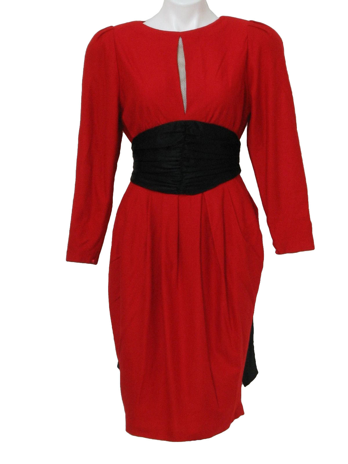 ... dress 80s non english label womens blended wool longsleeve red dress ... dress 80s non english label womens blended wool longsleeve red dress