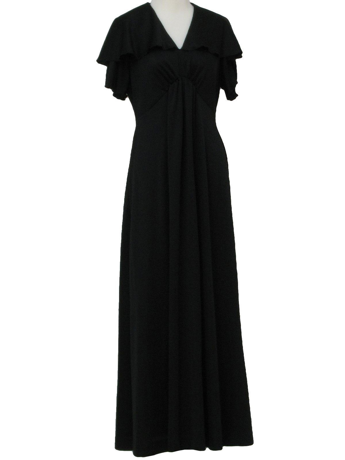 -Sears- Womens little black floor length double knit polyester dress ...