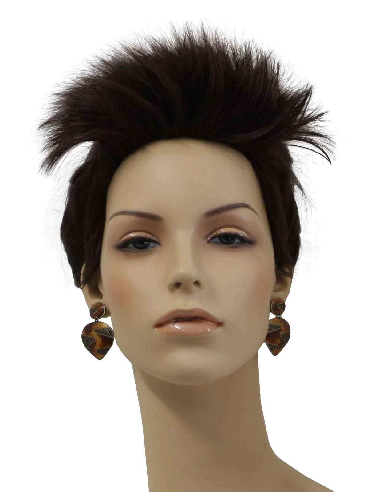 80s -Berebel- Womens brass look tribal inspired earrings for pierced ears with posts tear drop falls.