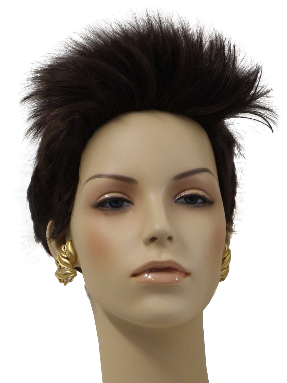 80s -Oscar de la Renta- Womens gold tone post back oversized leaf inspired earrings (missing backings)