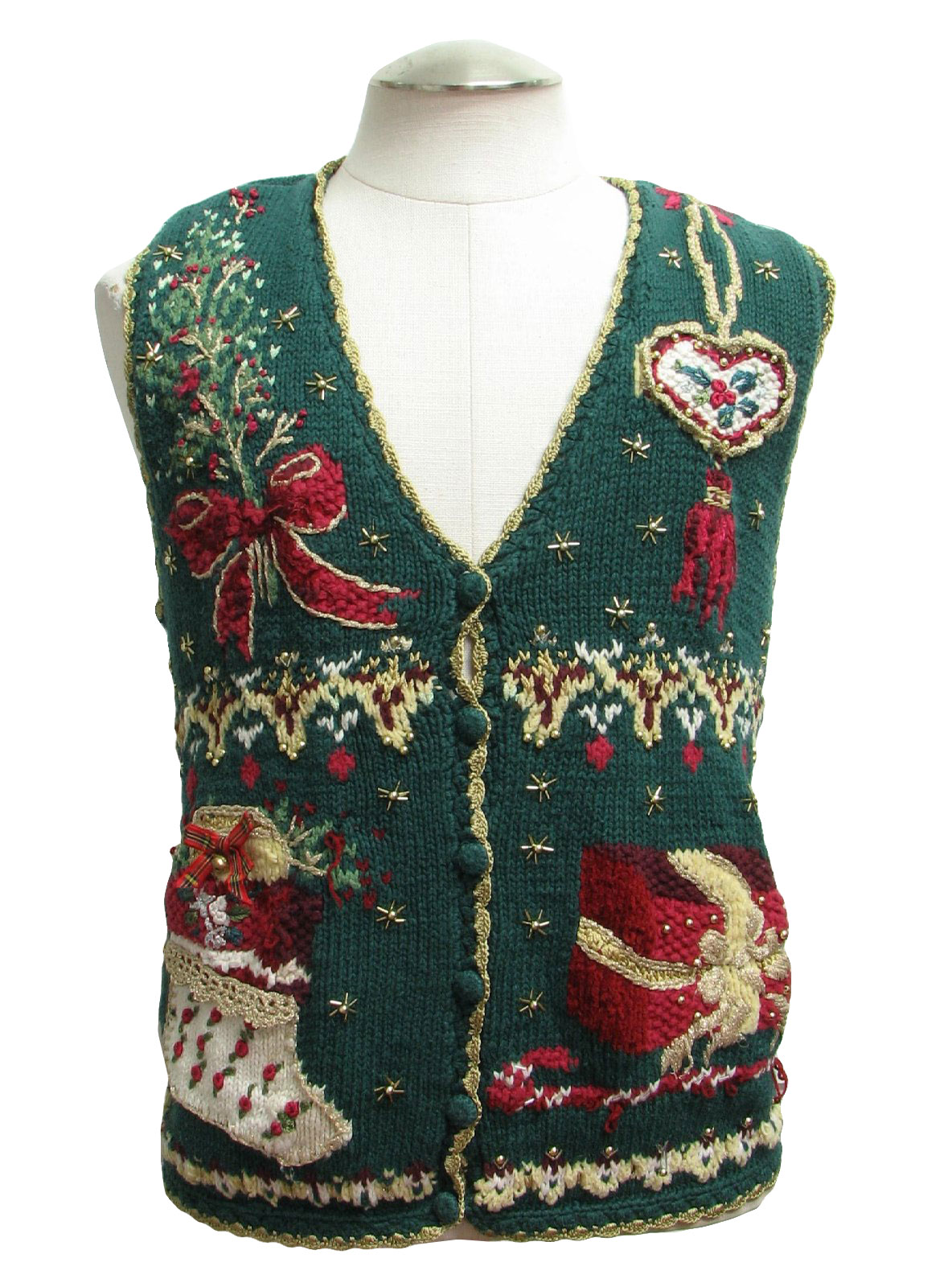 women's v neck ugly christmas sweater