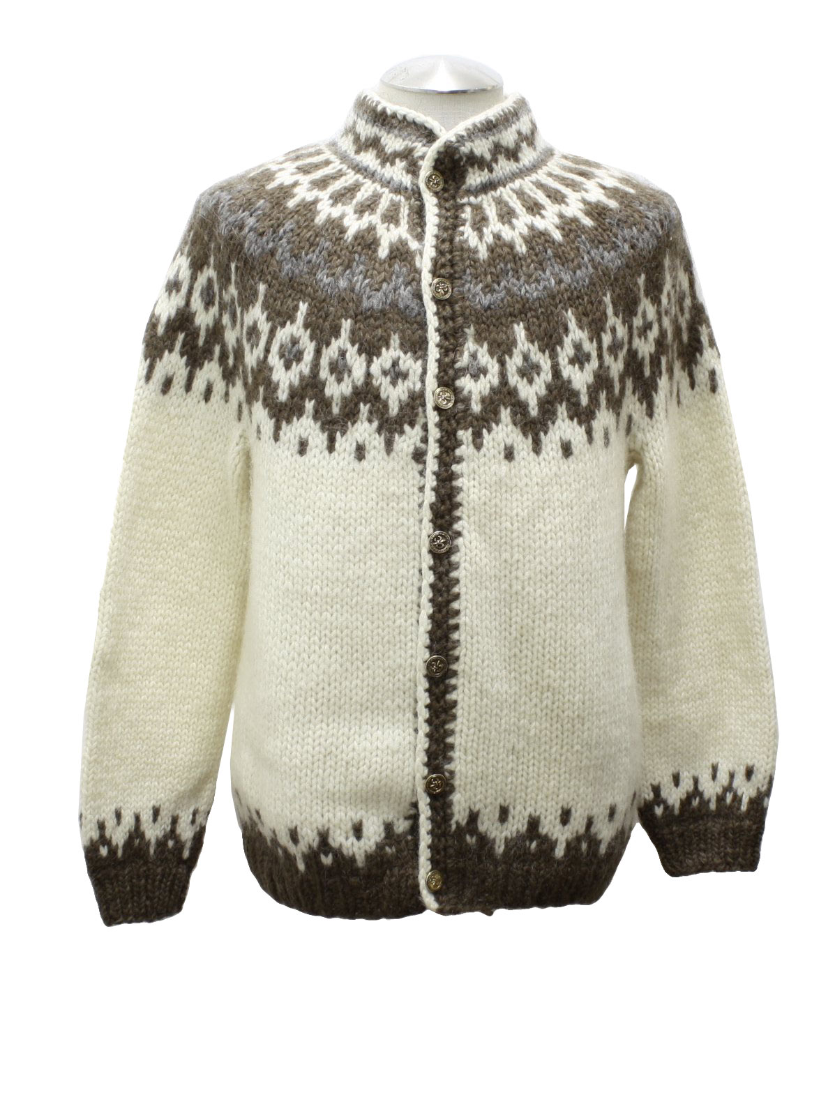 Icelandic Sweater Knitting Patterns - Cardigan With Buttons