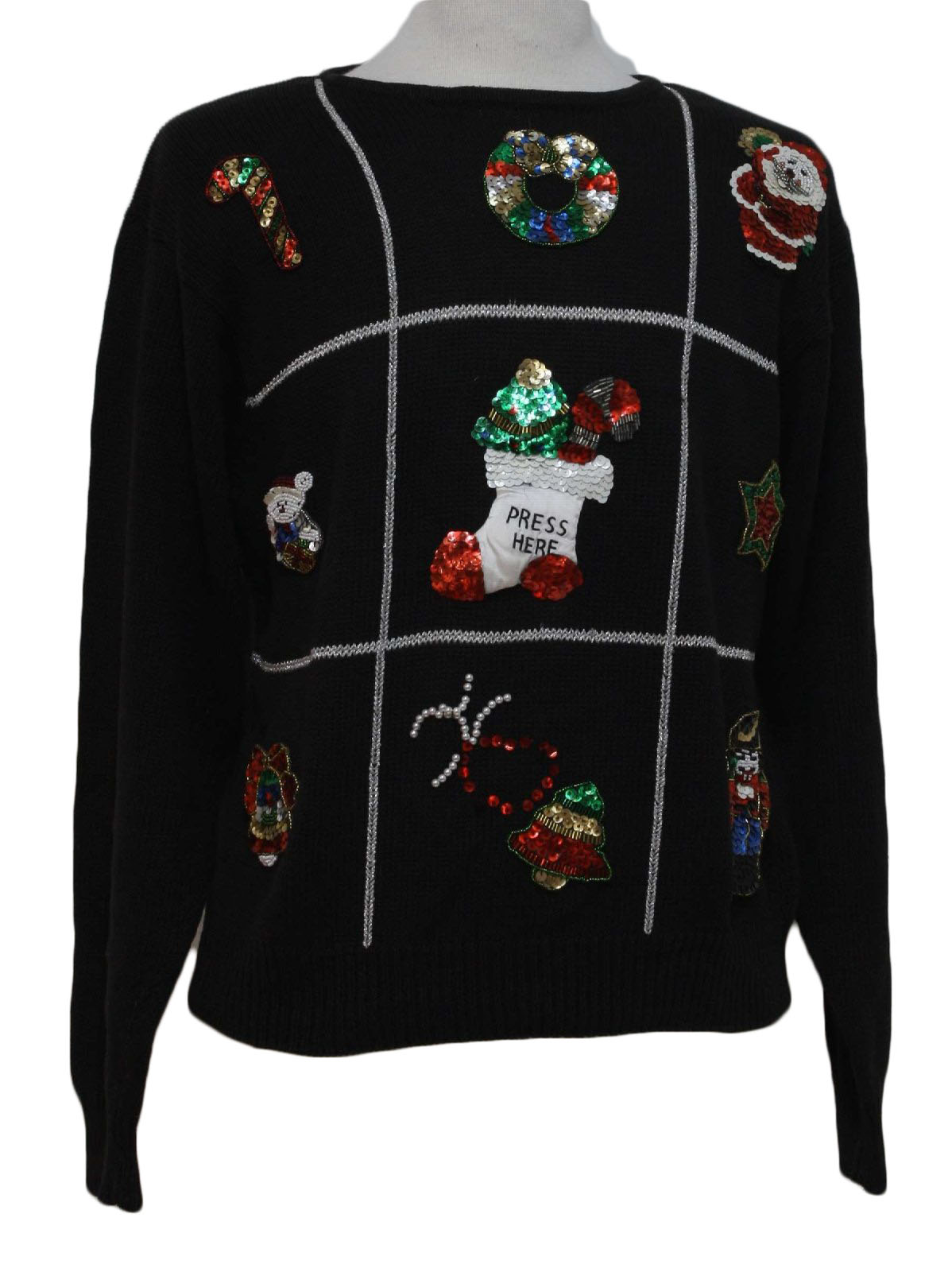 ugly christmas sweater margos unisex black background ugly christmas sweater margos unisex black background