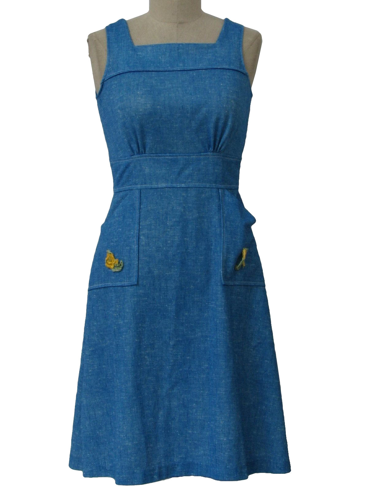 1970 s sears mod knit jumper dress 70s sears womens blended blue and ...