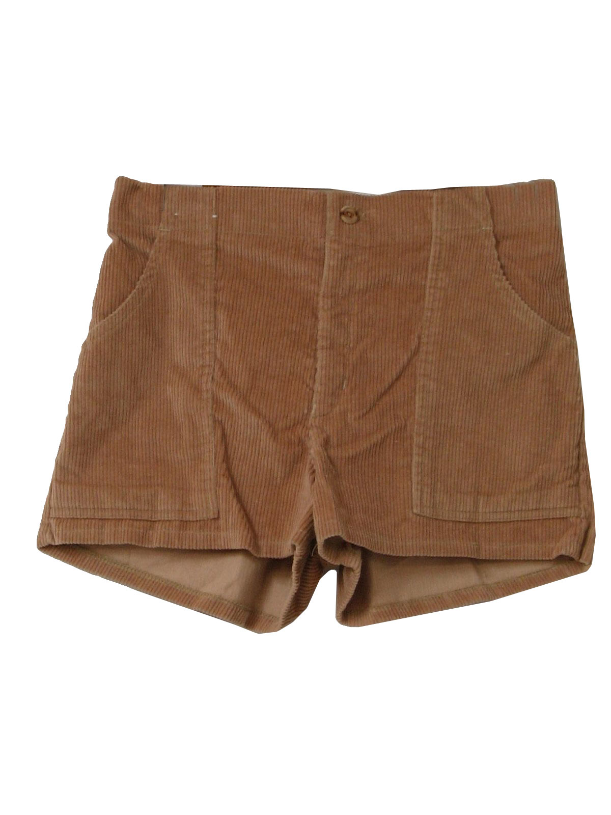 Seventies PGE Shorts: 70s -PGE- Mens creamy tan polyester