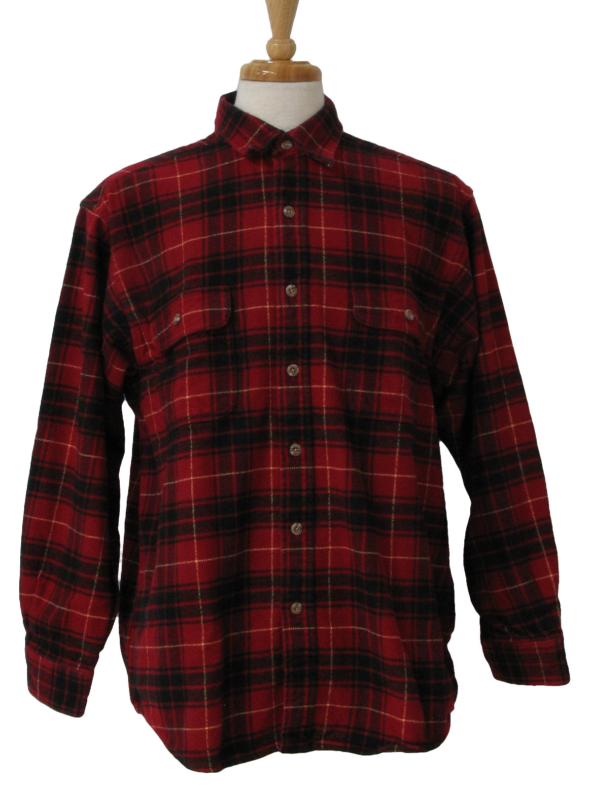 1990s Field Stream Shirt 90s Field Stream Mens Black Red and Field & Stream Clothing