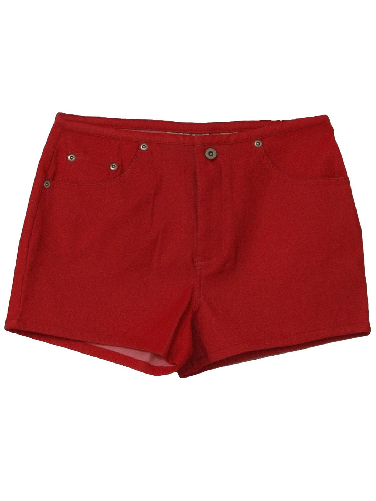 1990s Vintage Shorts: 90s -Copper Key- Womens bright red polyester ...