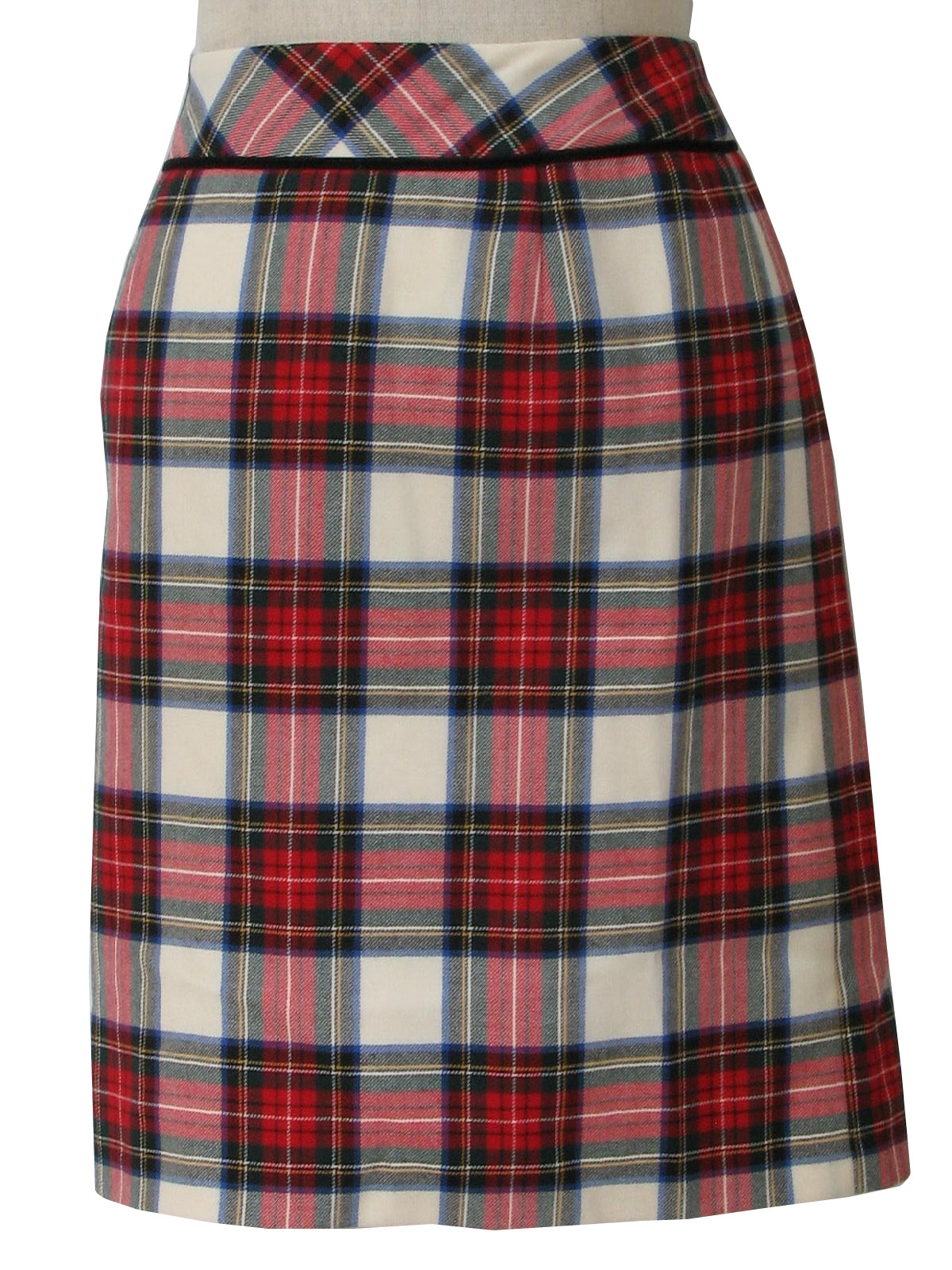 Retro Nineties Plaid Skirt: 90s -Pendleton- Womens white, red ...