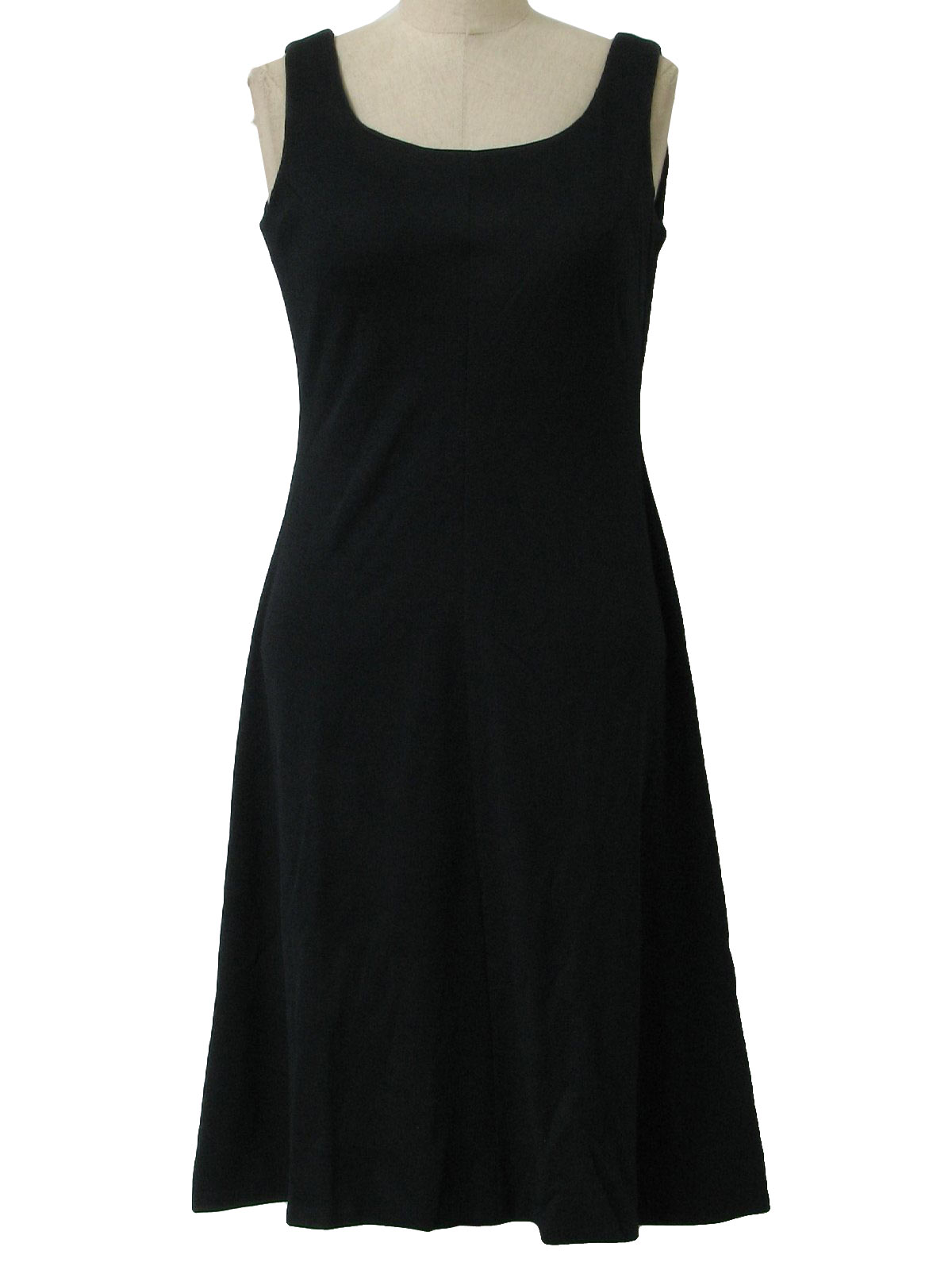 Sears- Womens black sleeveless kneelength polyester little black dress ...