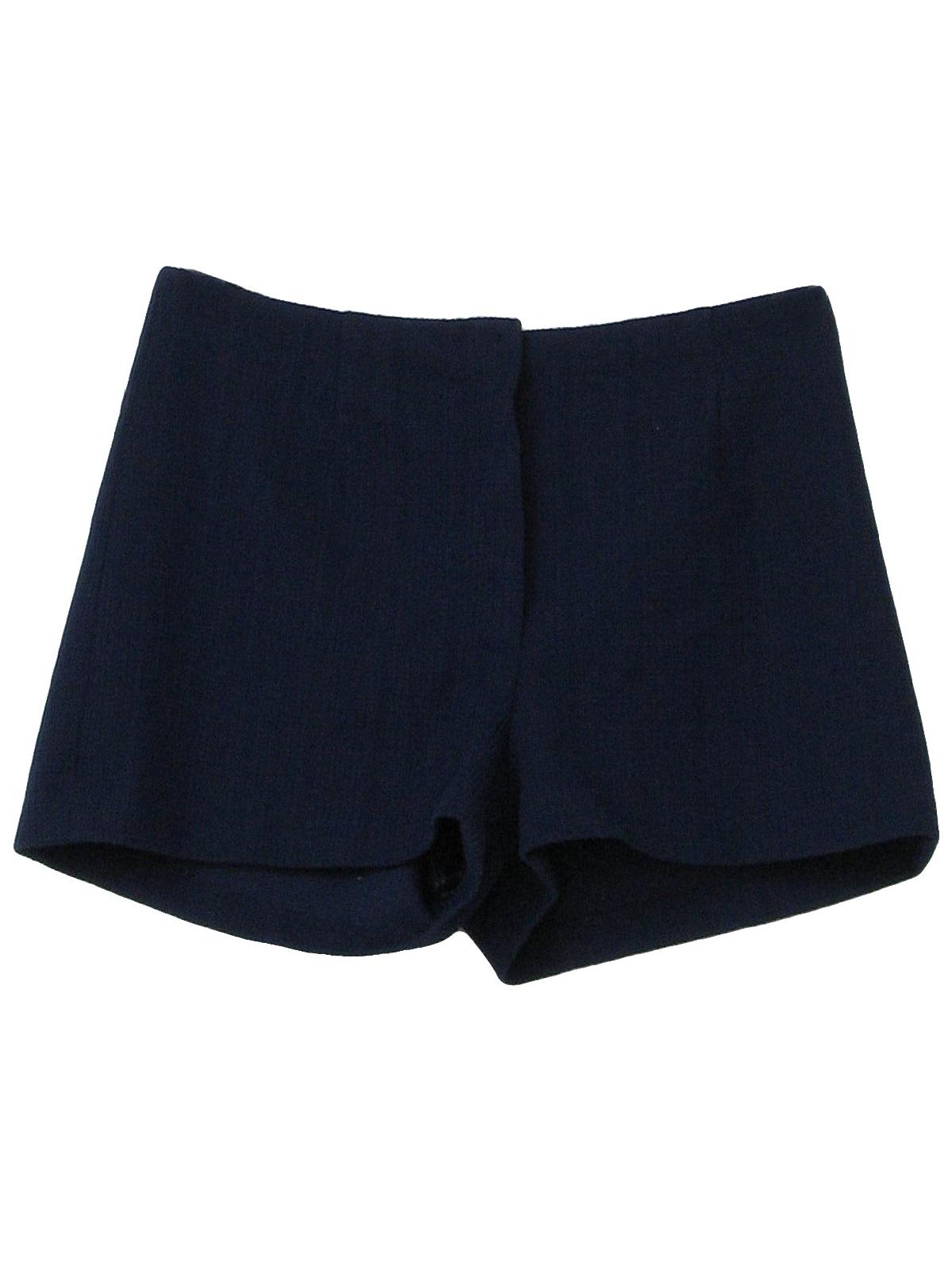 1960's Retro Shorts: 60s -Missing Label- Womens dark navy blue ...