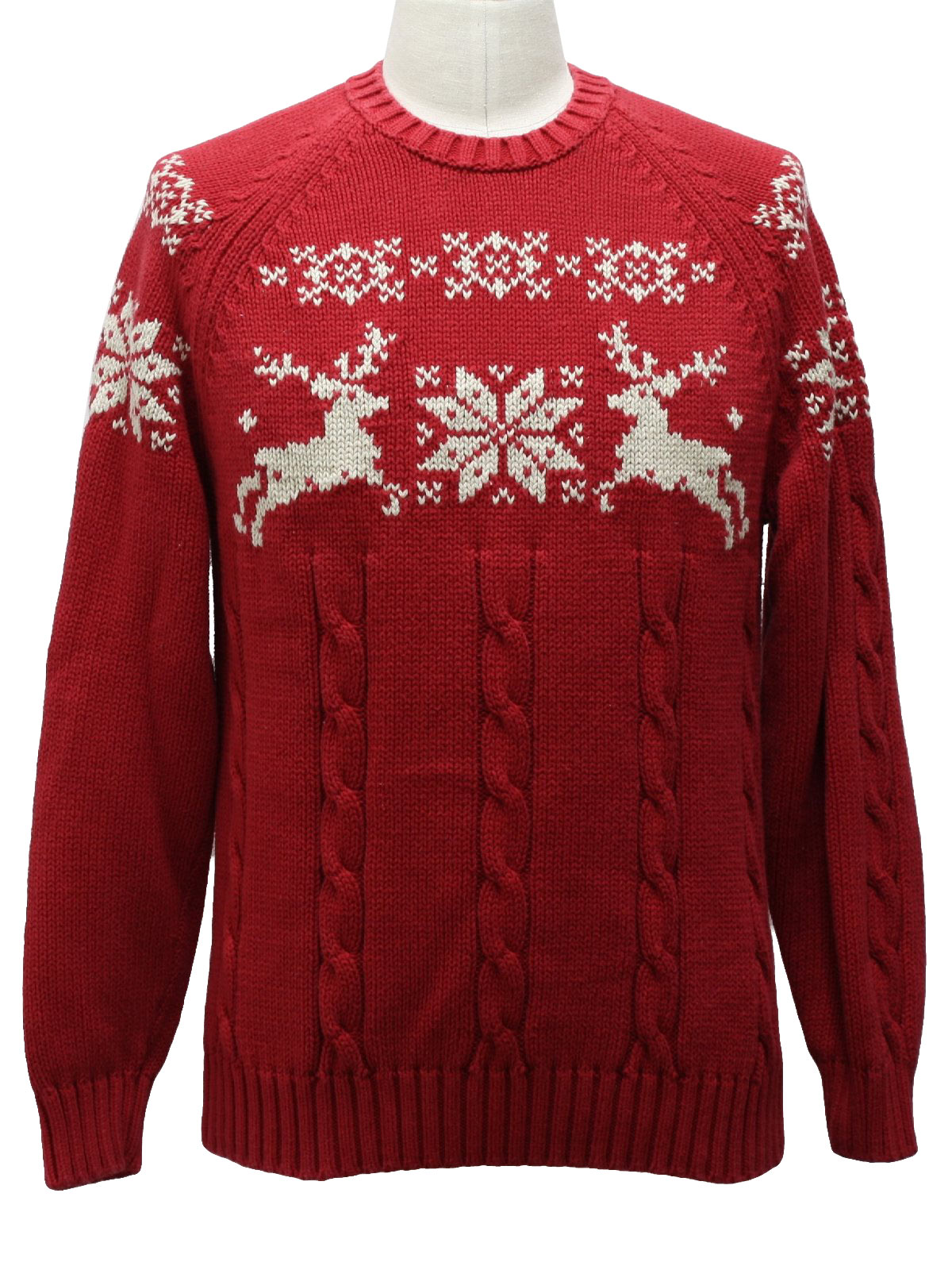 Mens Ugly Christmas Classic Reindeer Ski Style Sweater