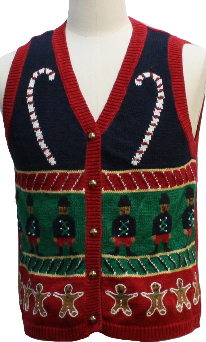 Ugly Christmas Sweater Vest: -New Look- Unisex Womens or Boys Red ...