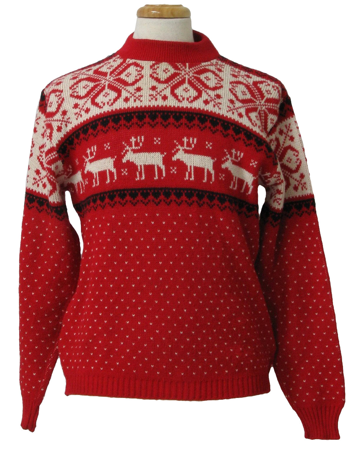 Amana Seventies Vintage Sweater: 70s -Amana- Mens red, white and ...