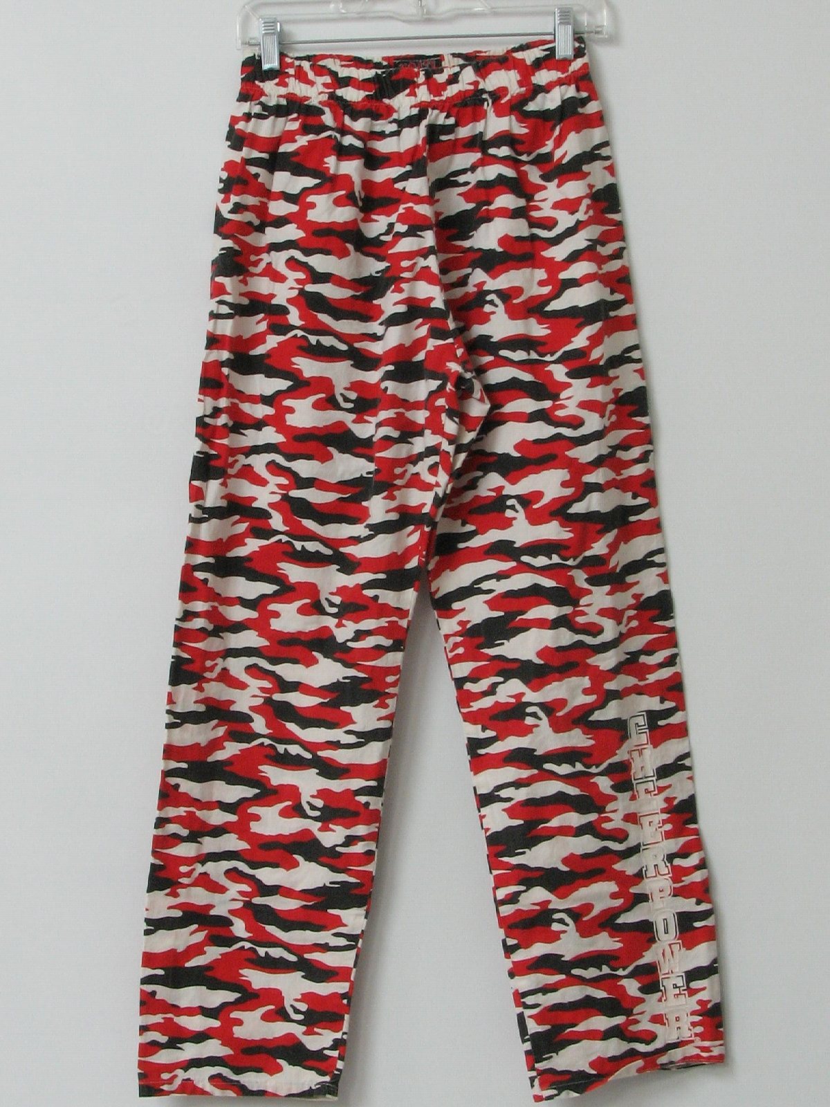 red black white camo pants