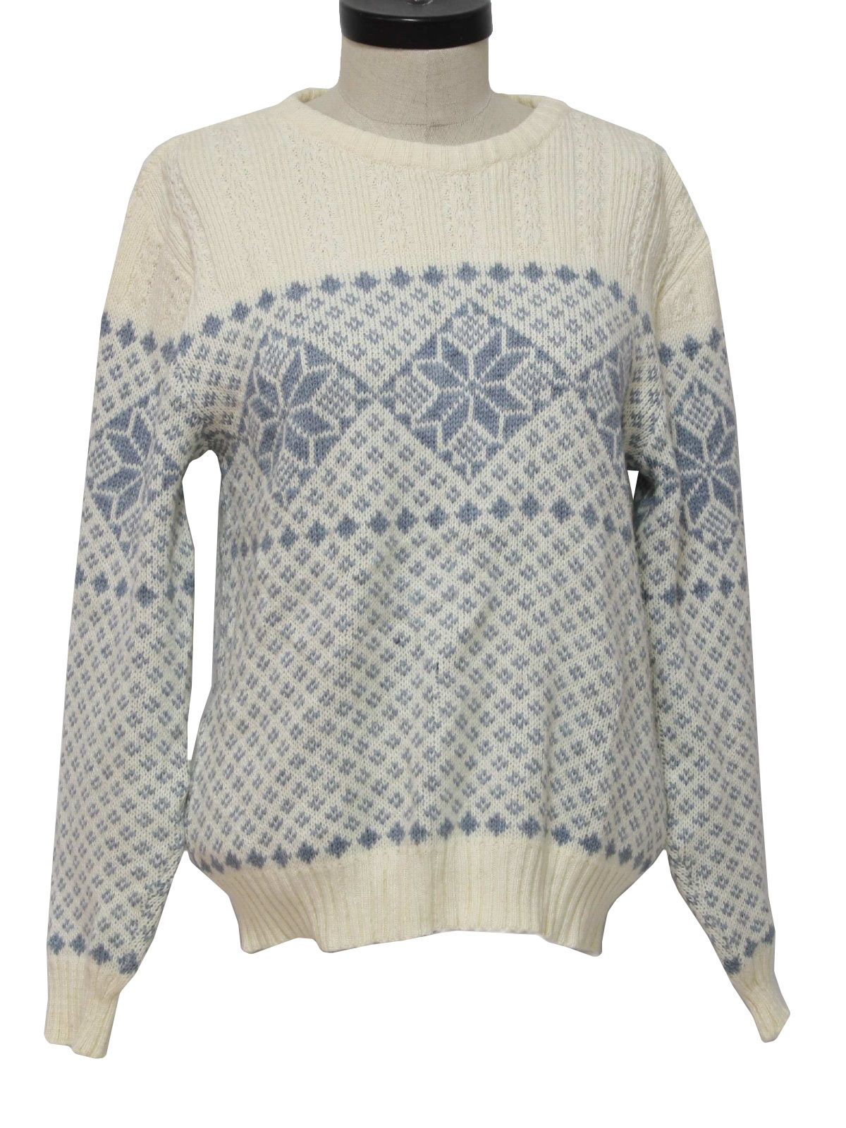 70s Retro Sweater: 70s -Rob Winter- Womens winter white and grey ...