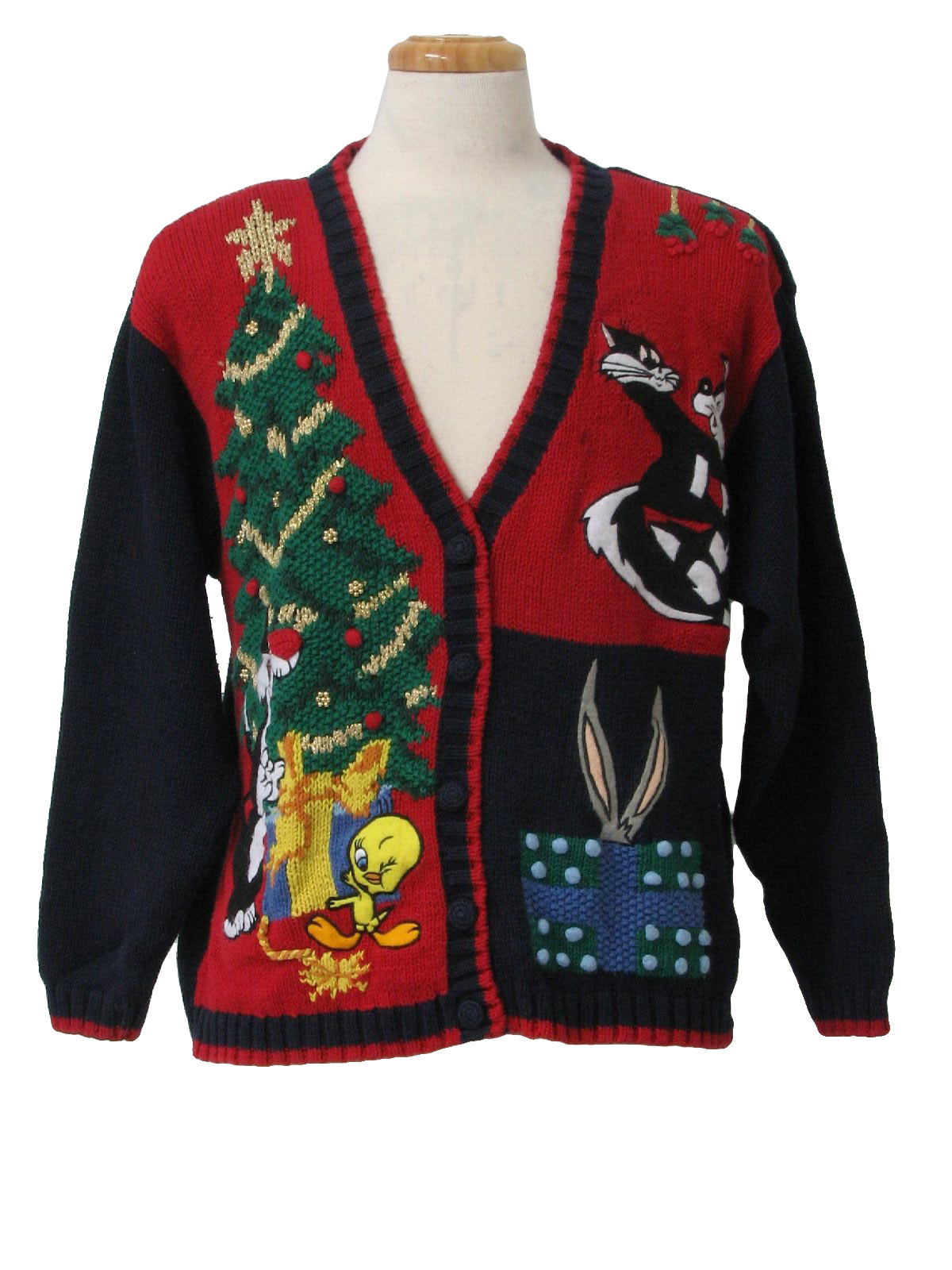 Looney Toons Ugly Christmas Cardigan Sweater: -Looney Toons ...