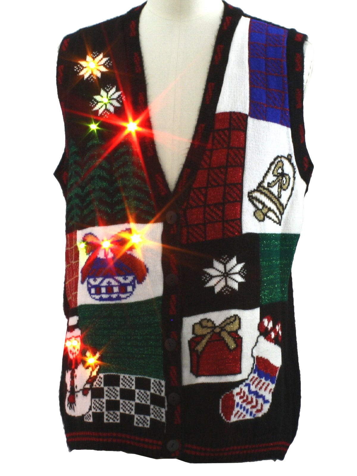 80 s holiday time lightup ugly christmas sweater vest 80s 80 s holiday time lightup ugly christmas sweater vest 80s