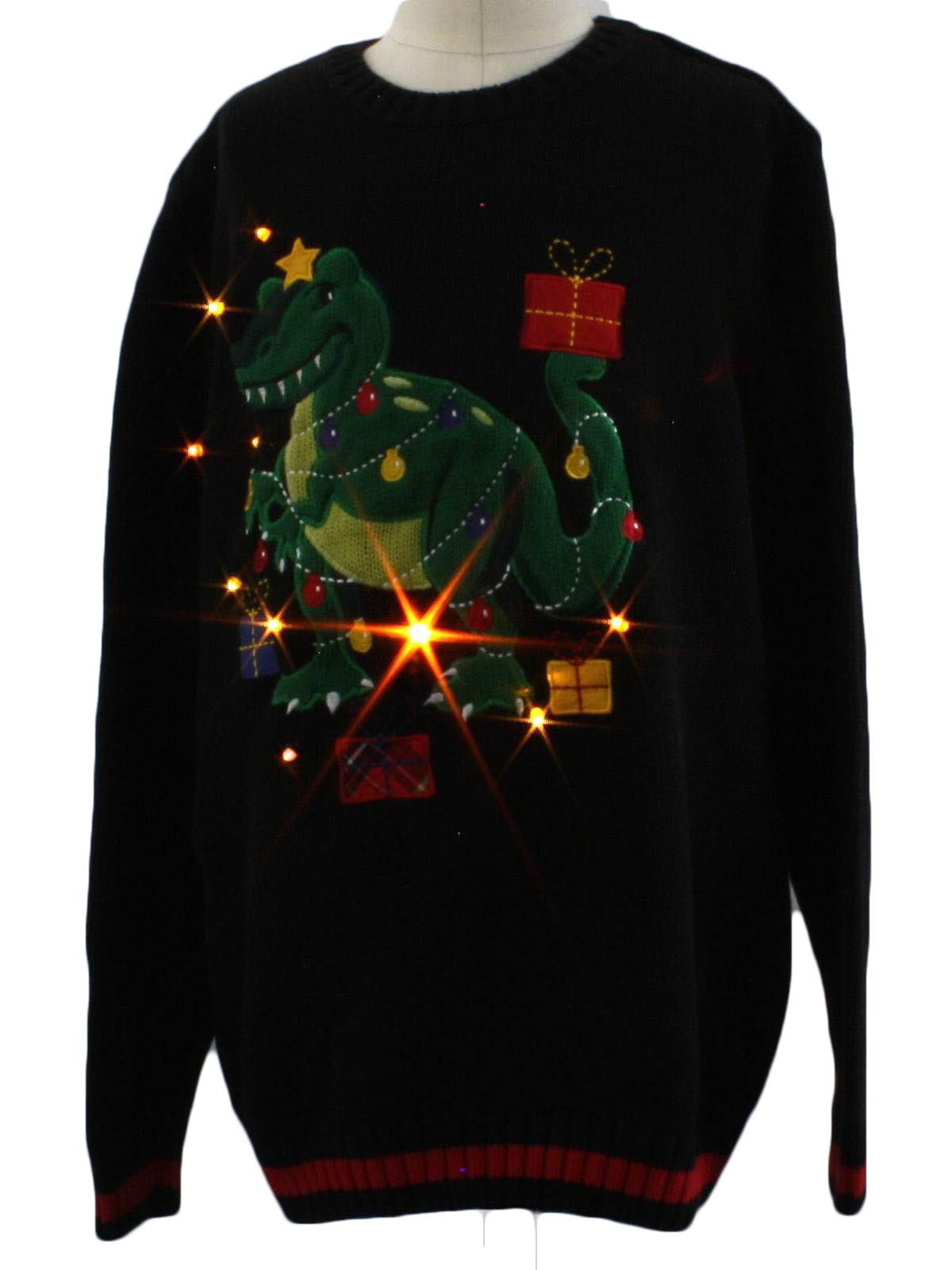 childs lightup dinosaur ugly christmas sweater greendog unisexchilds black background cotton pullover longsleeve amber colored flashing lightup ugly - Dinosaur Christmas Sweater childs lightup dinosaur ugly christmas sweater greendog unisexchilds black background cotton pullover longsleeve amber colored flashing lightup ugly - Dinosaur Christmas Sweater