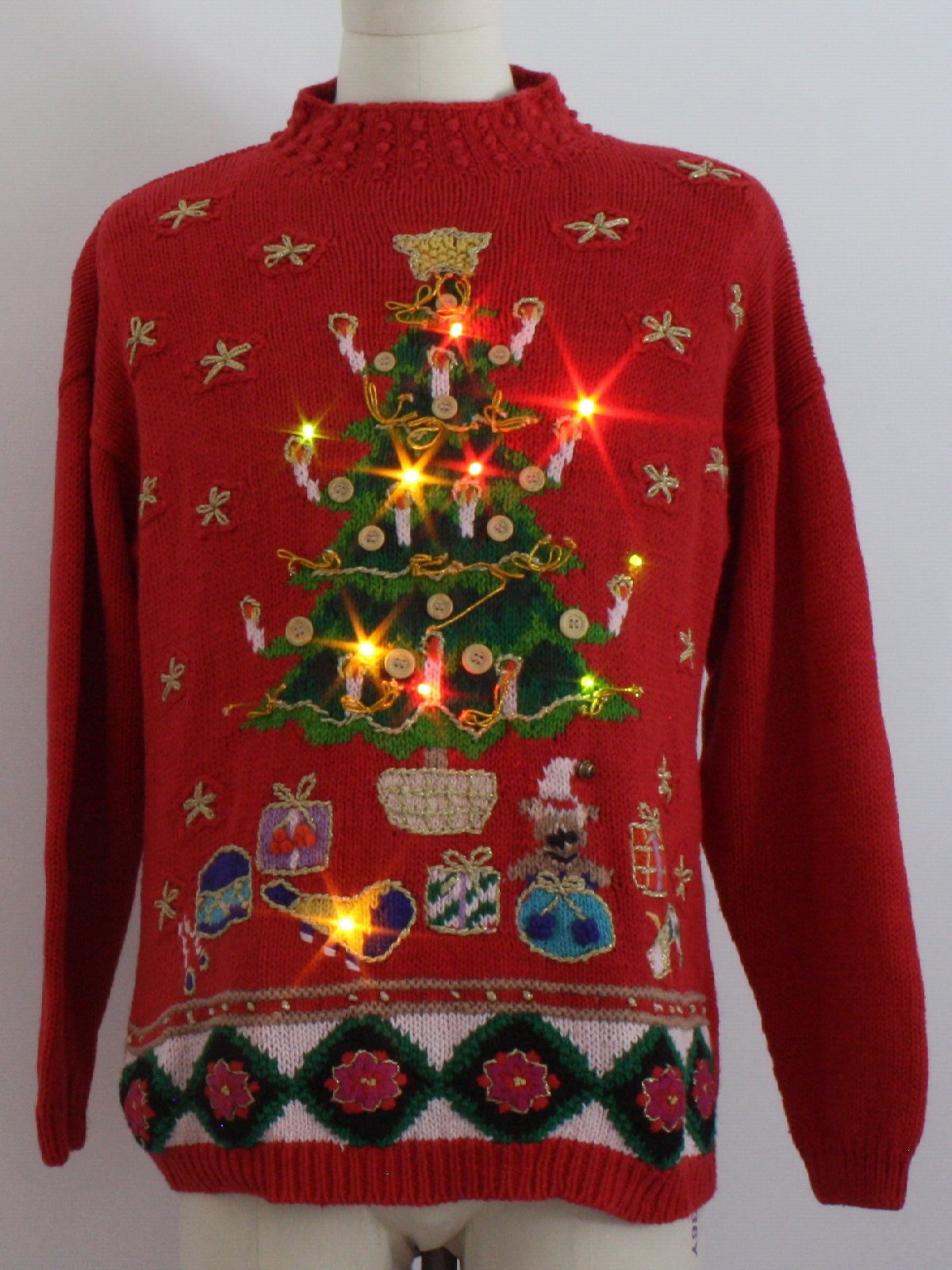 lightup ugly christmas sweater bp design unisex red lightup ugly christmas sweater bp design unisex red