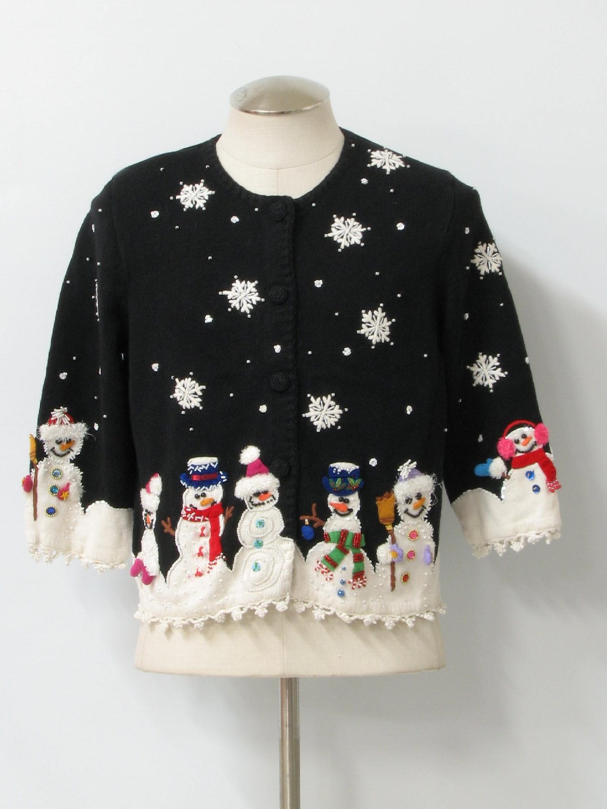 Michael Simon Turquoise & Silver Tacky Ugly Christmas Sweater - The