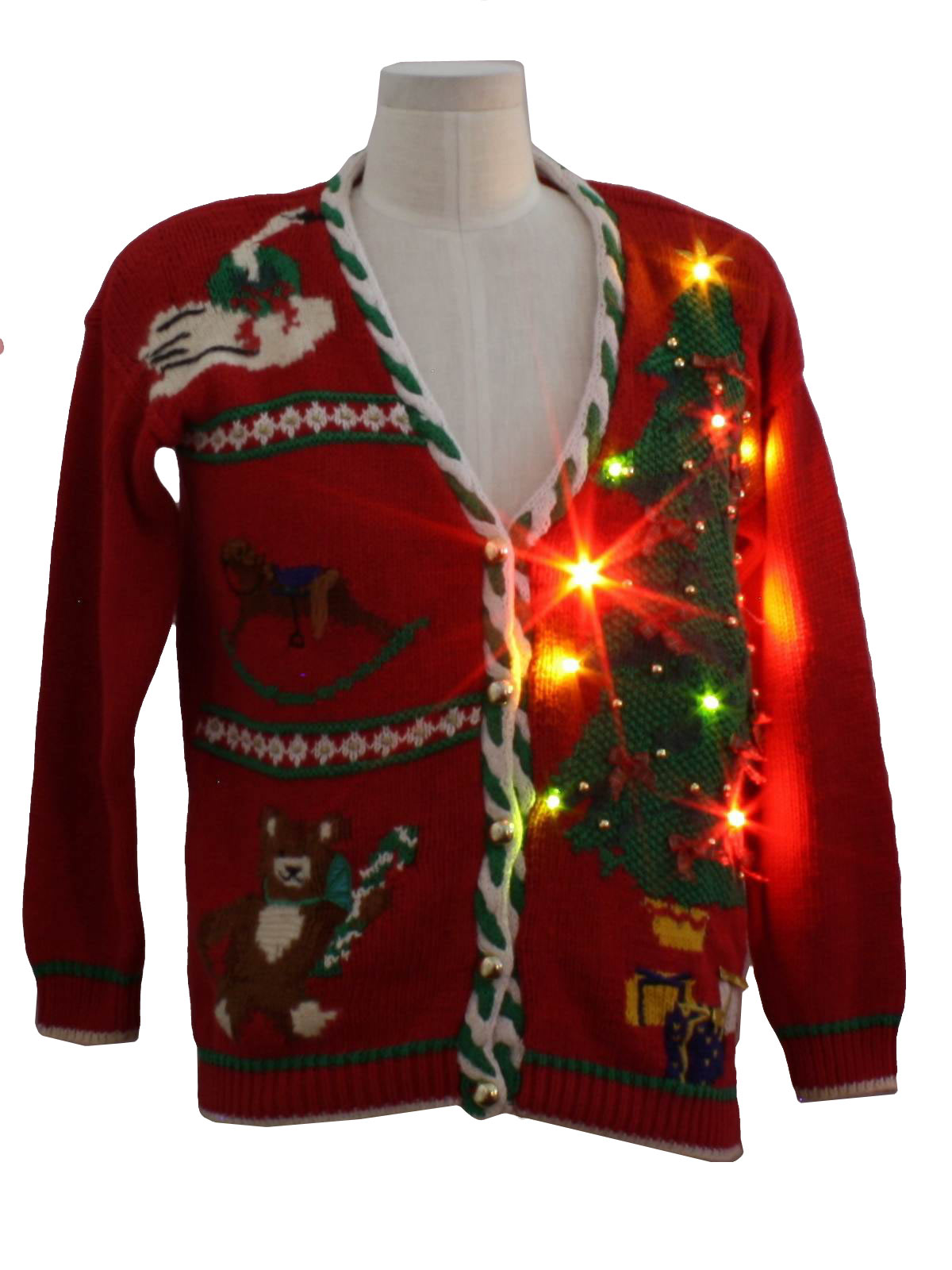 ... Nordstrom Town Square Unisex Lightup Ugly Christmas Cardigan Sweater