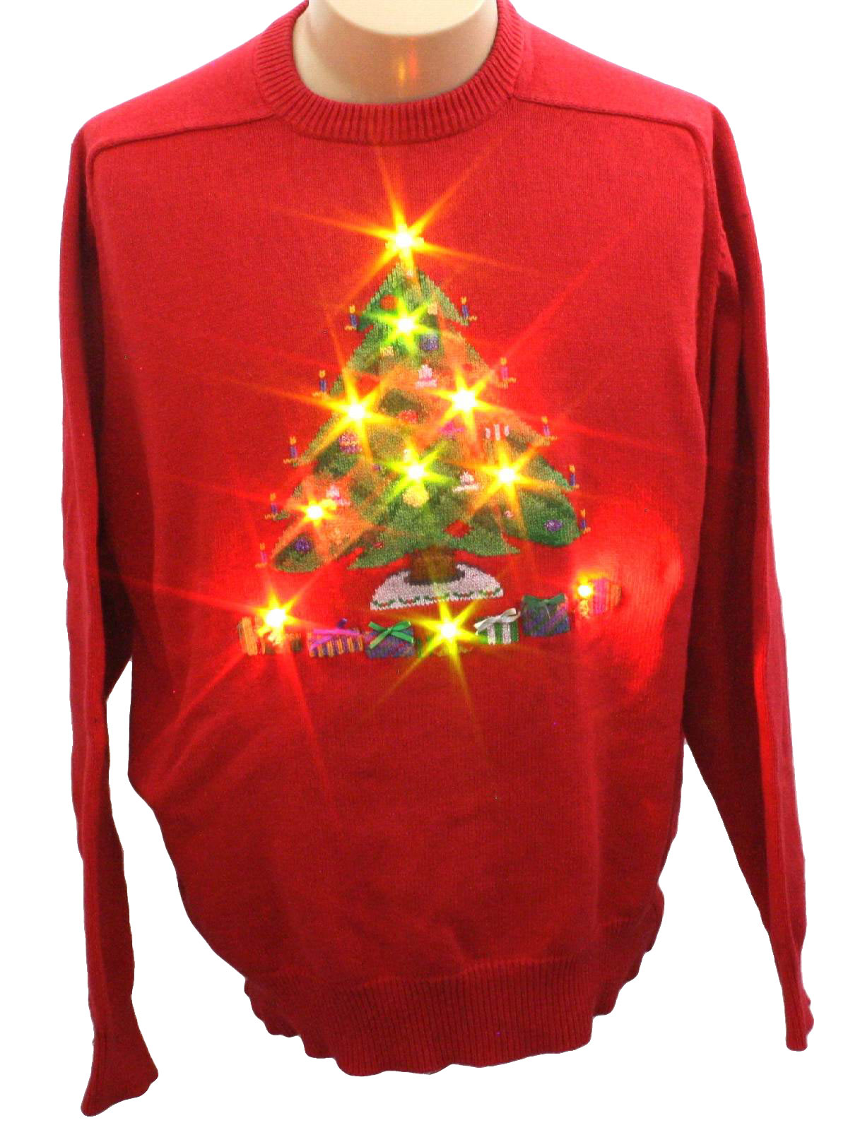 lightup ugly christmas sweater jockey unisex red lightup ugly christmas sweater jockey unisex red