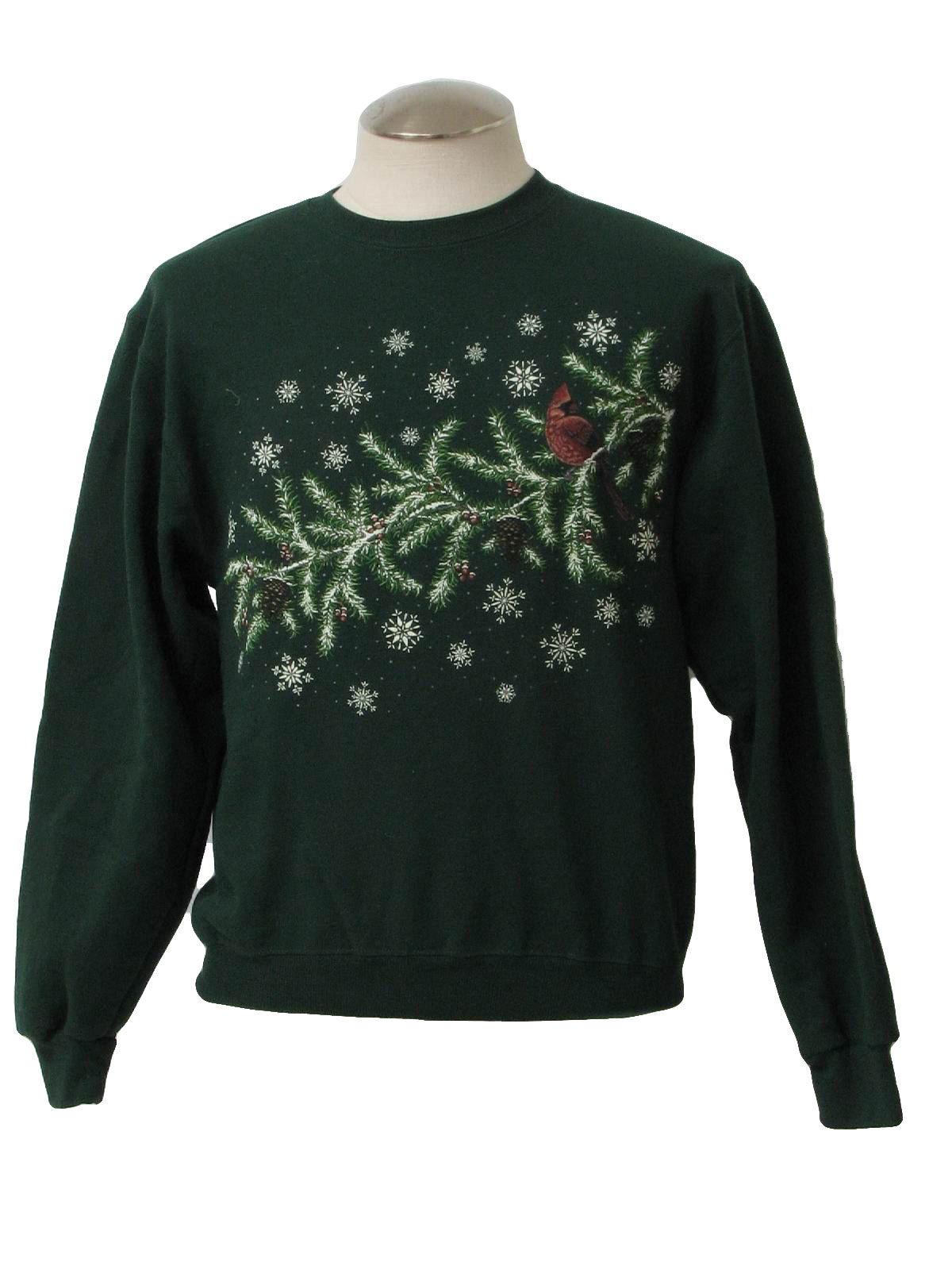 Womens Ugly Christmas Sweatshirt: -Jerzees- Womens green