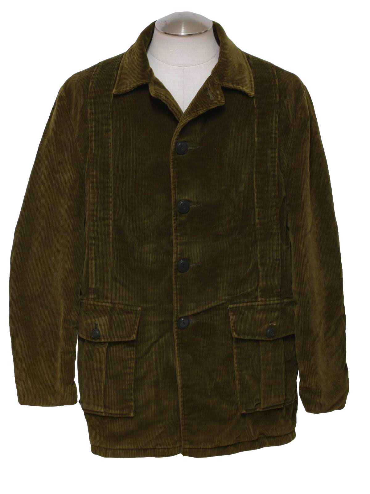 Sign up for our newsletter Vtg 70s Campus Men Green MOD Corduroy BELTED Norfolk Coat Lined SAFARI Jacket 44 Faux fur lined, and belted, with 4 front pockets. This is a Heavy Weight jacket.