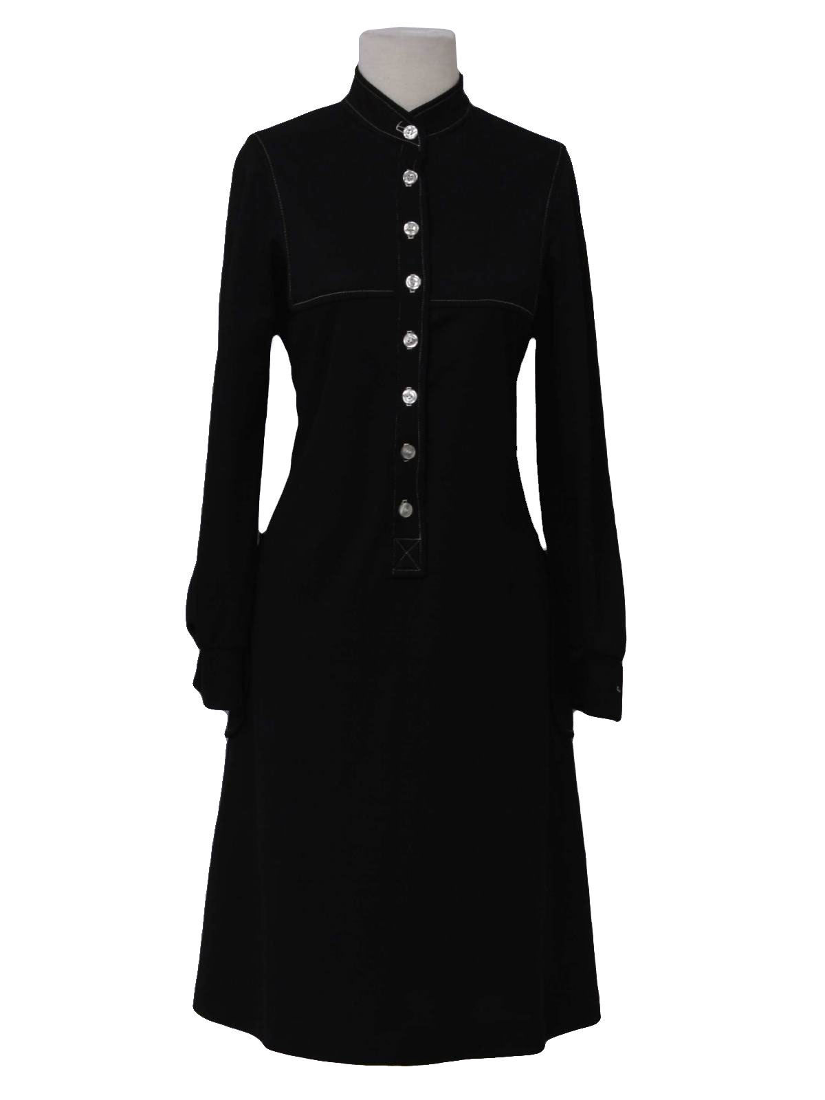 1970 s sears knit dress 70s sears womens black longsleeve below the ...