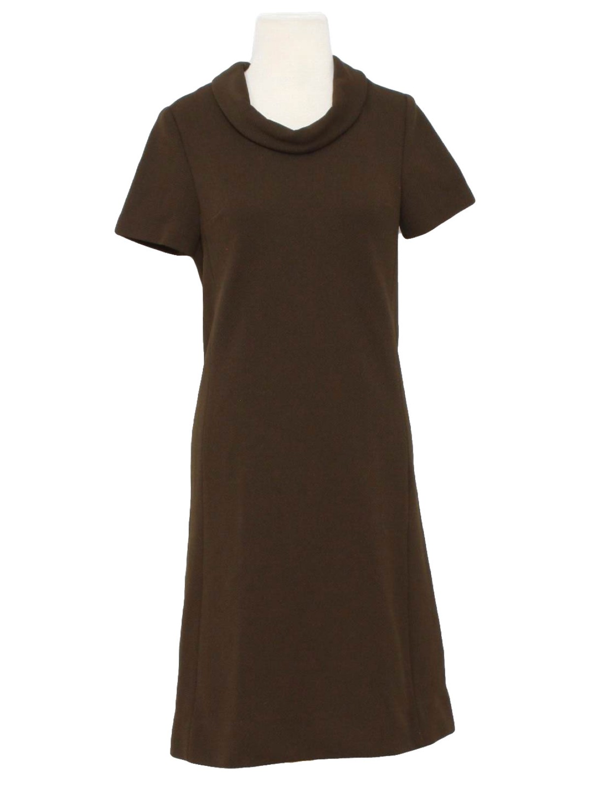 marcus knit dress 70s neiman marcus womens dark brown polyester short ...