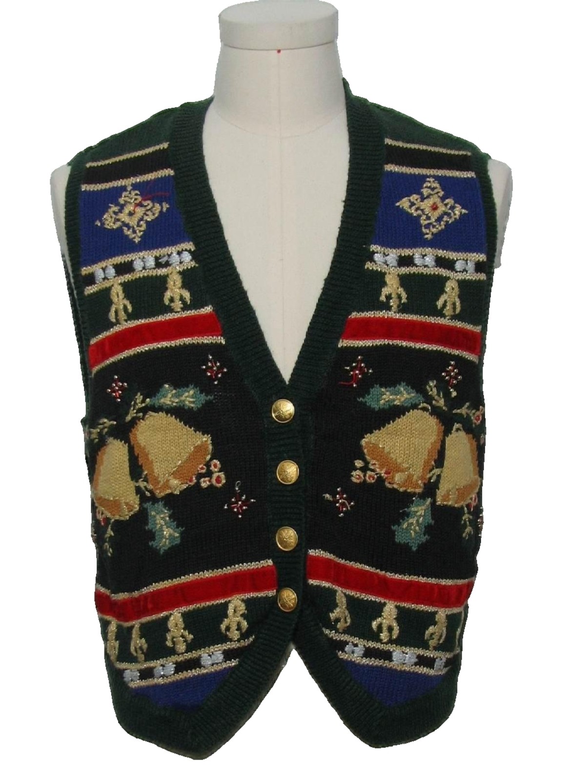 Womens or Girls Ugly Christmas Sweater Vest: retro look -Norton ...