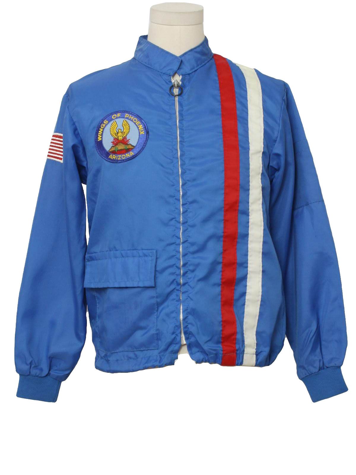 and white nylon windbreaker style racing jacket. -Wings of Phoenix Az ...