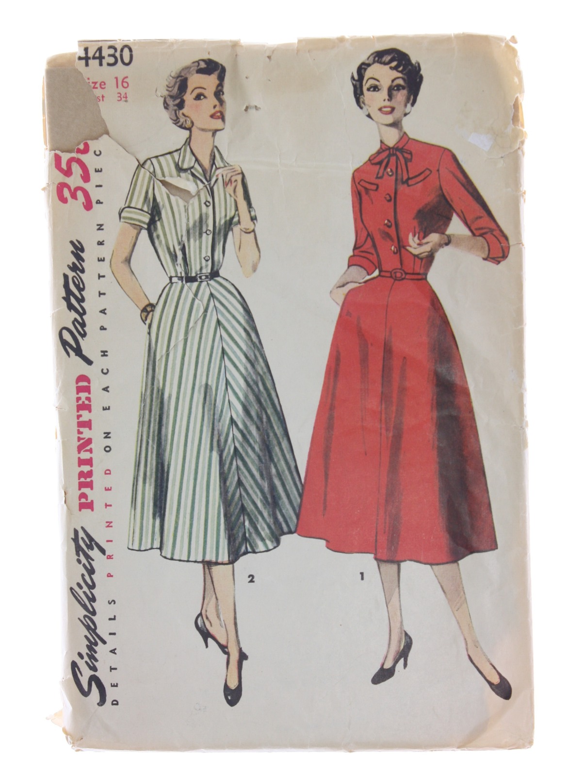 Retro 1940s Sewing Pattern 40s Simplicity Pattern No. 4430 Womens