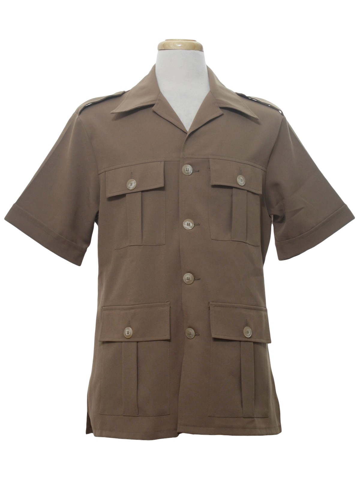 safari shirt with epaulets