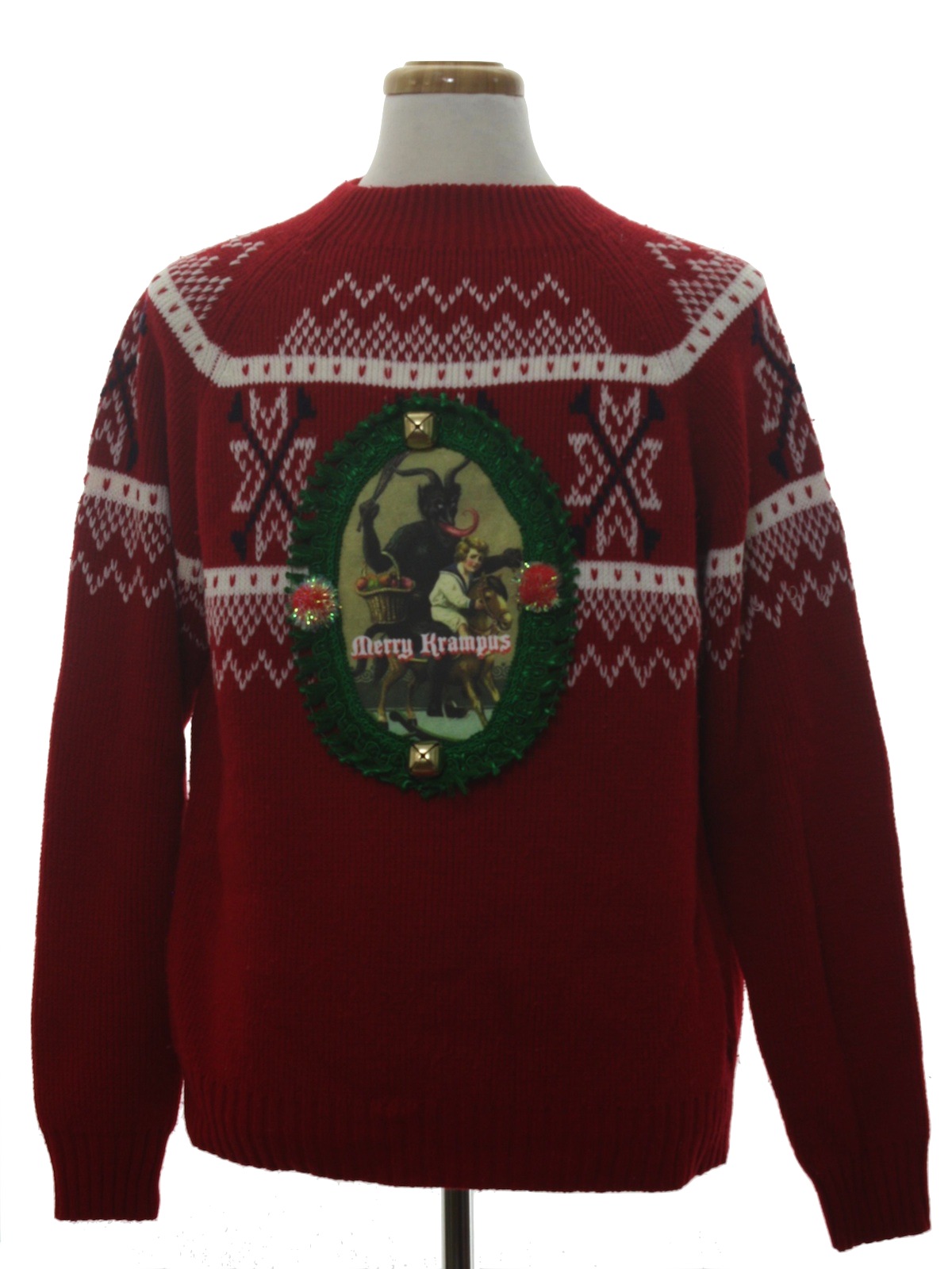 jc penney unisex krampus ugly christmas sweater 80s style jc penney ...